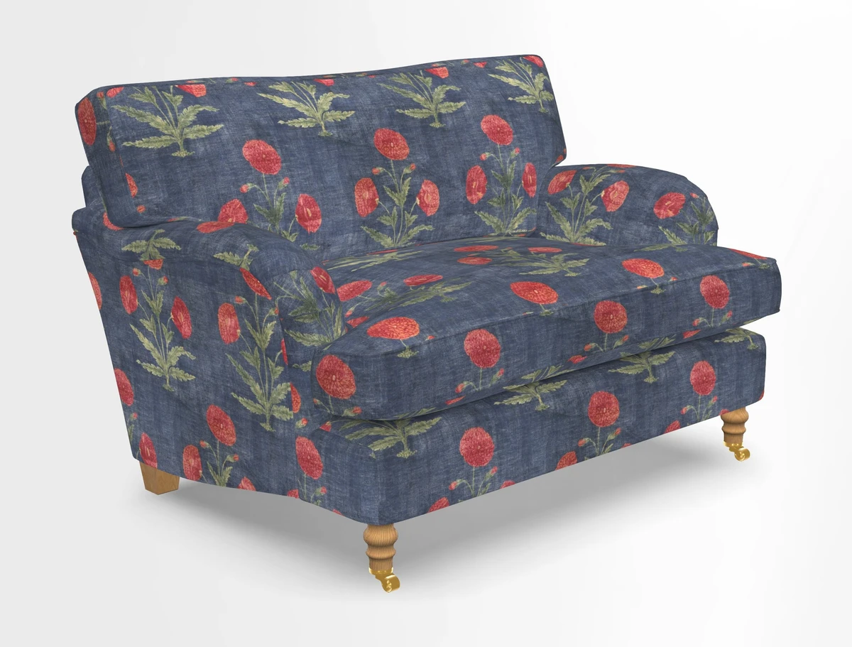 Alwinton snuggler in Lumino Velvet Wine