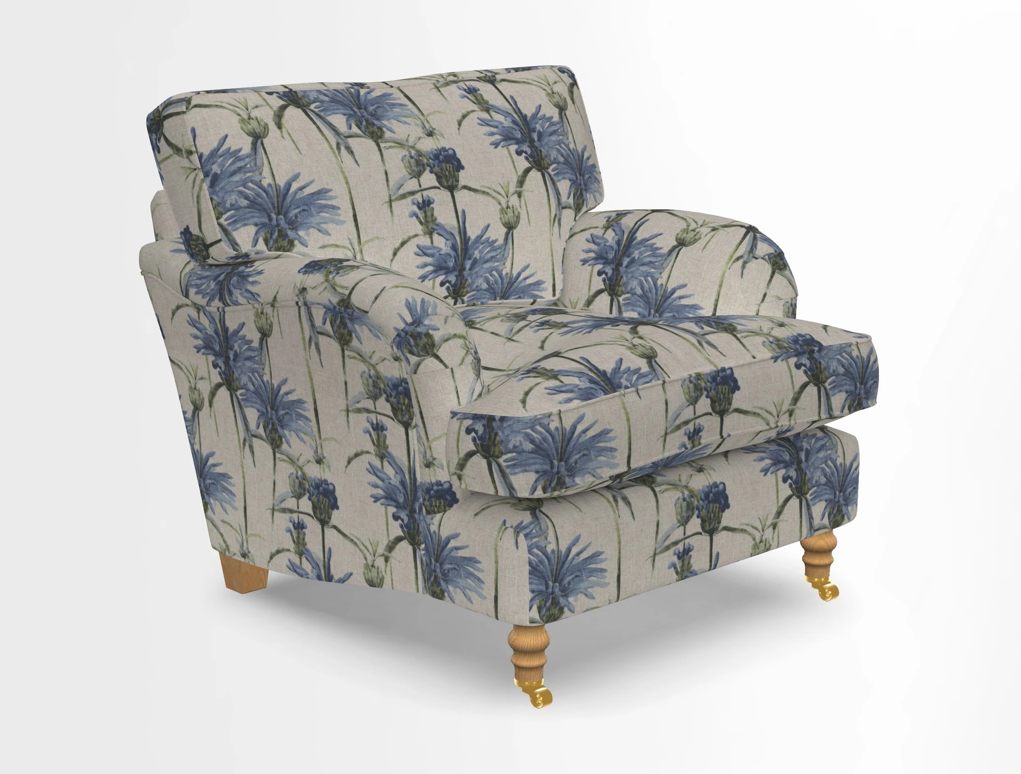 Alwinton chair in Linwood Tango Velvet Sapphire