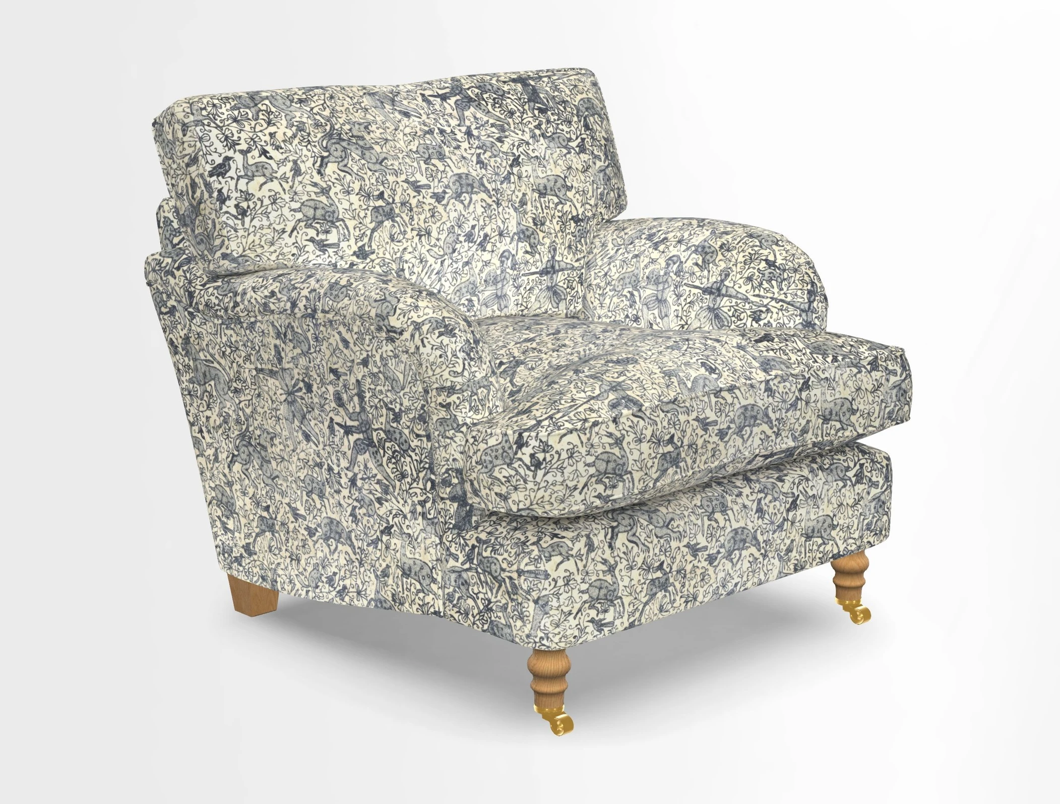 Alwinton chair in Linwood Tango Velvet Sapphire