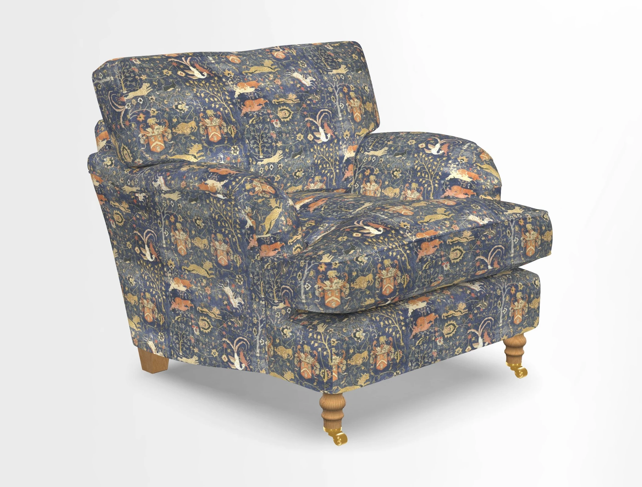 Alwinton chair in Linwood Tango Velvet Sapphire