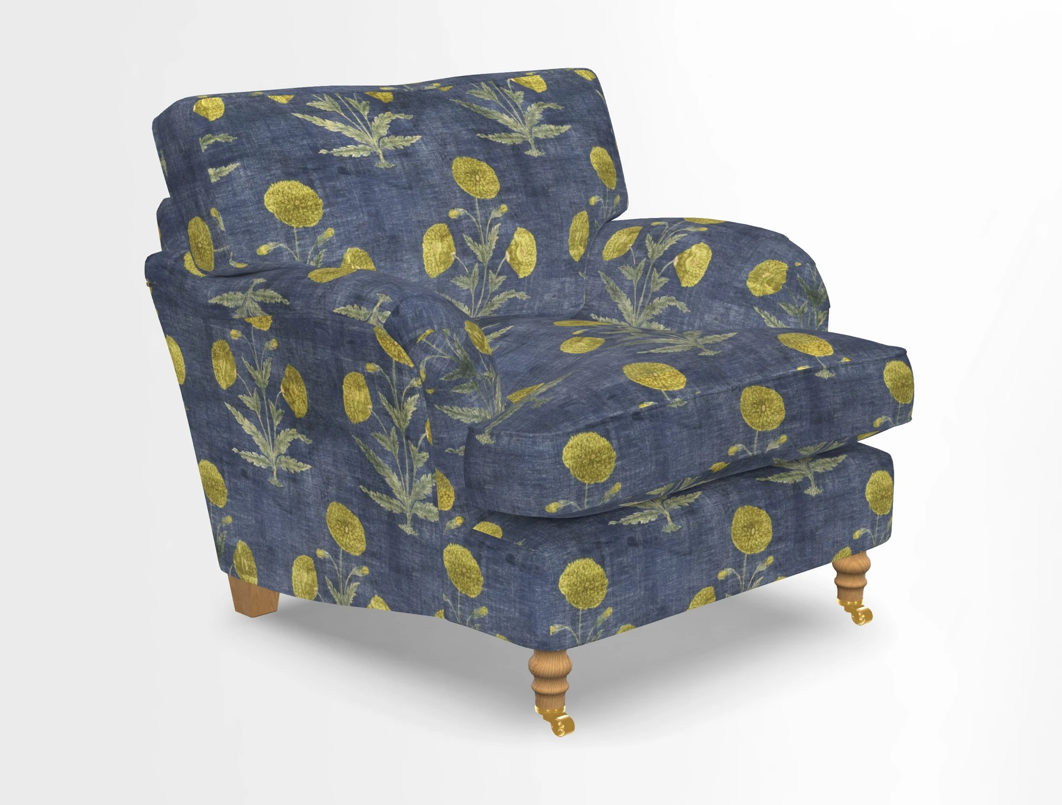 Alwinton chair in Linwood Tango Velvet Sapphire
