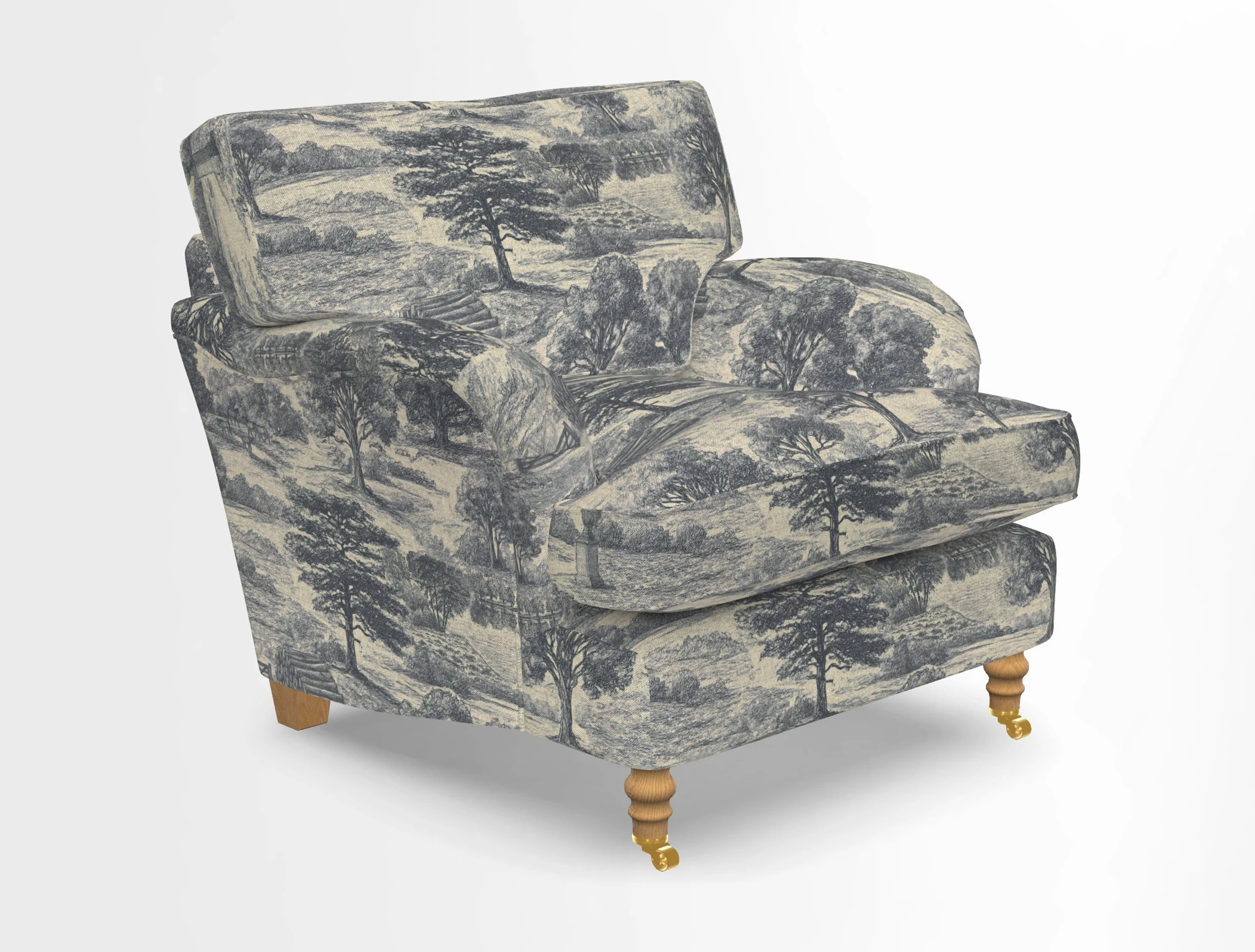 Alwinton chair in Linwood Tango Velvet Sapphire