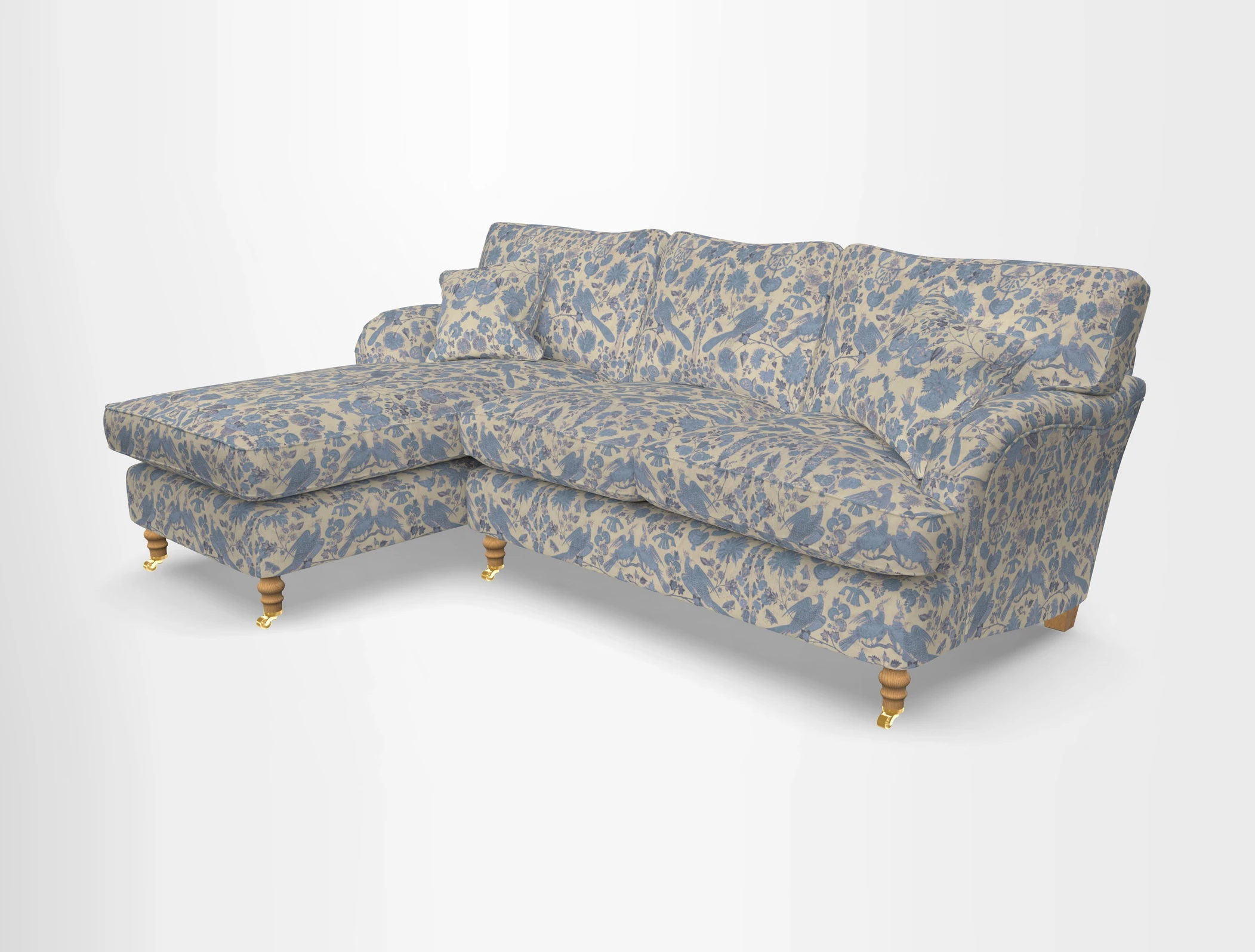 Alwinton chaise LHF in Floral Linen Lela Mystery