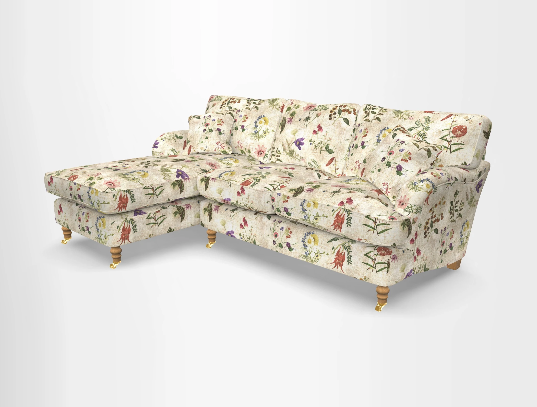 Alwinton chaise LHF in Floral Linen Lela Mystery