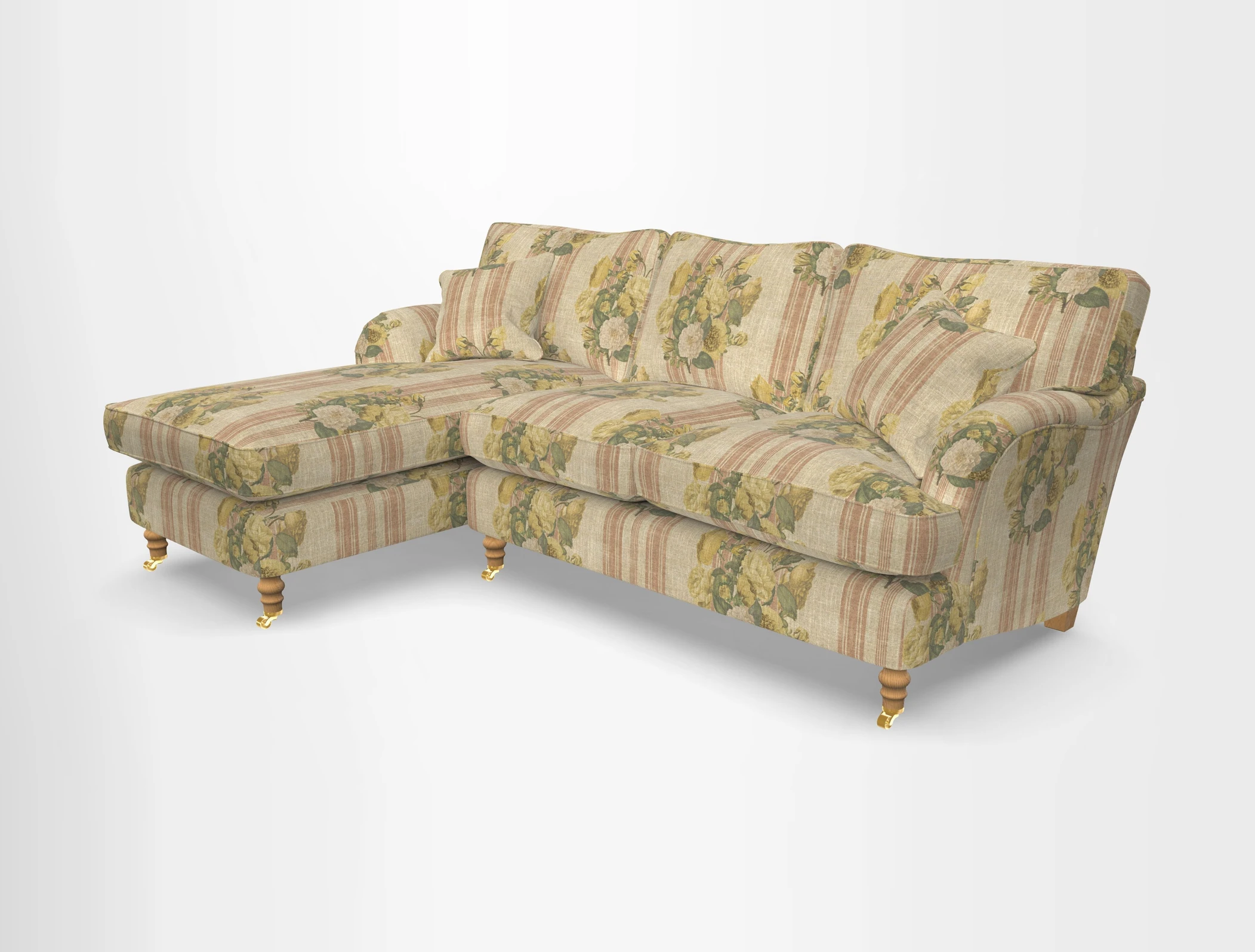 Alwinton chaise LHF in Floral Linen Lela Mystery