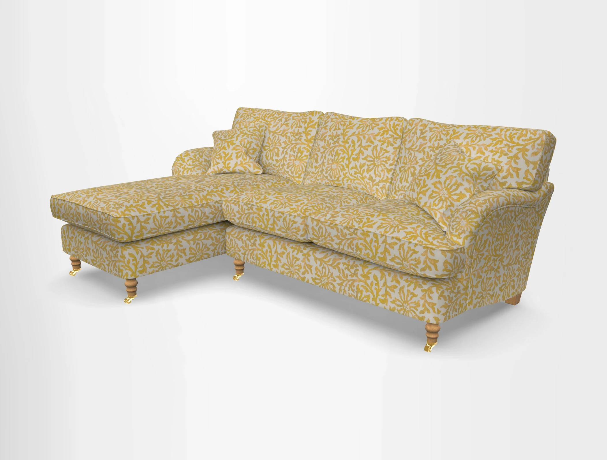 Alwinton chaise LHF in Floral Linen Lela Mystery
