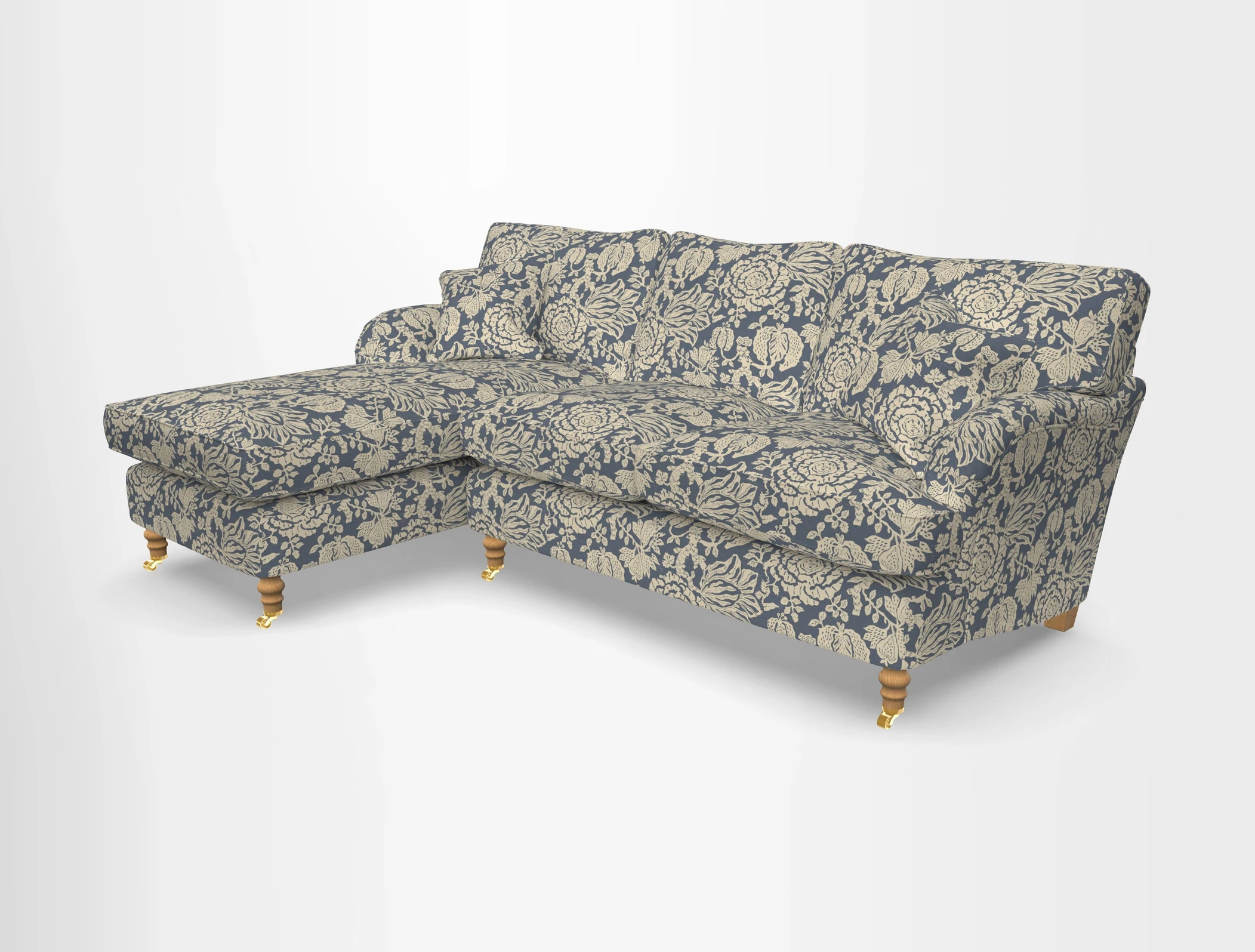 Alwinton chaise LHF in Floral Linen Lela Mystery