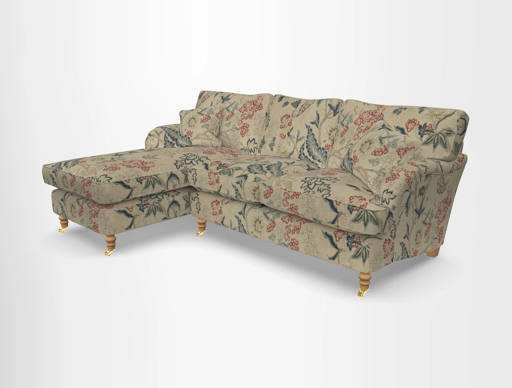 Alwinton chaise LHF in Floral Linen Lela Mystery