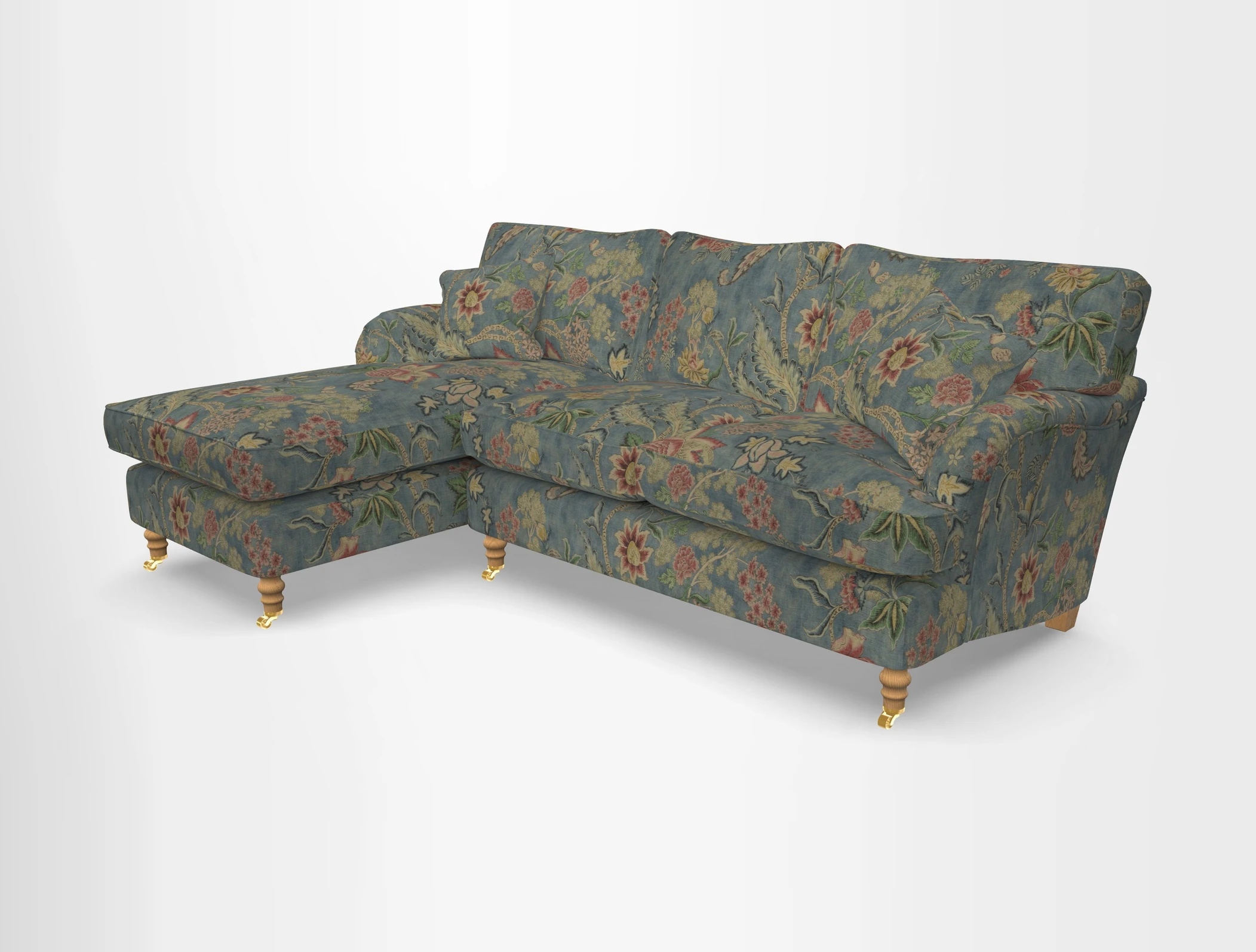 Alwinton chaise LHF in Floral Linen Lela Mystery