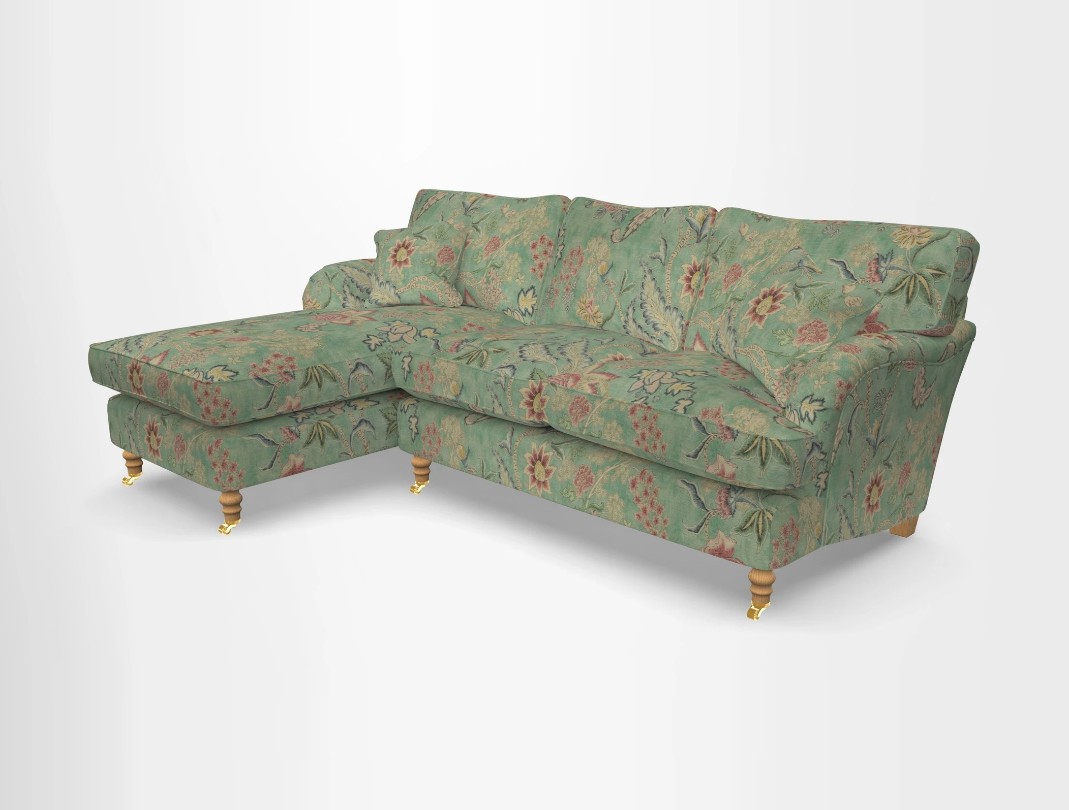 Alwinton chaise LHF in Floral Linen Lela Mystery