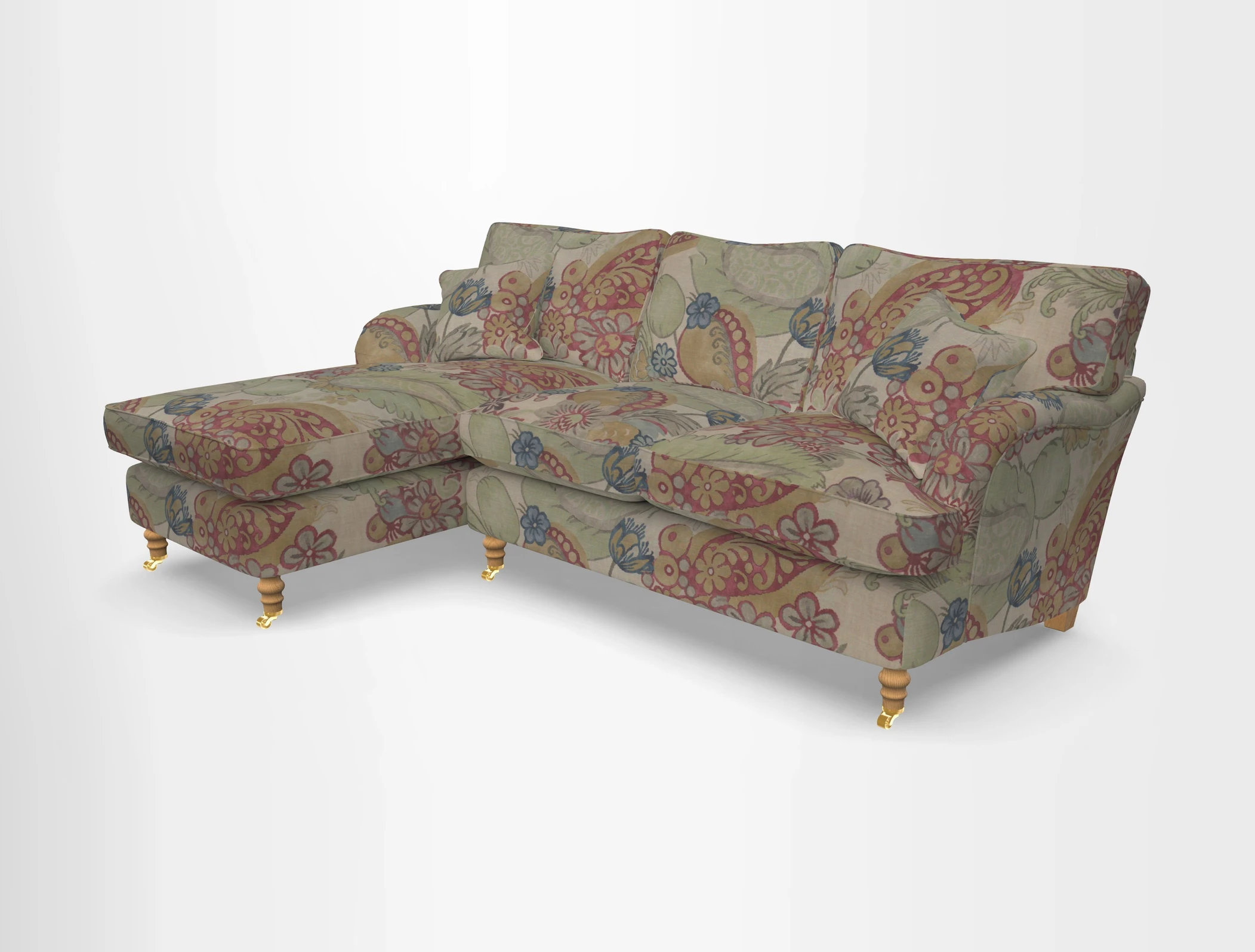 Alwinton chaise LHF in Floral Linen Lela Mystery