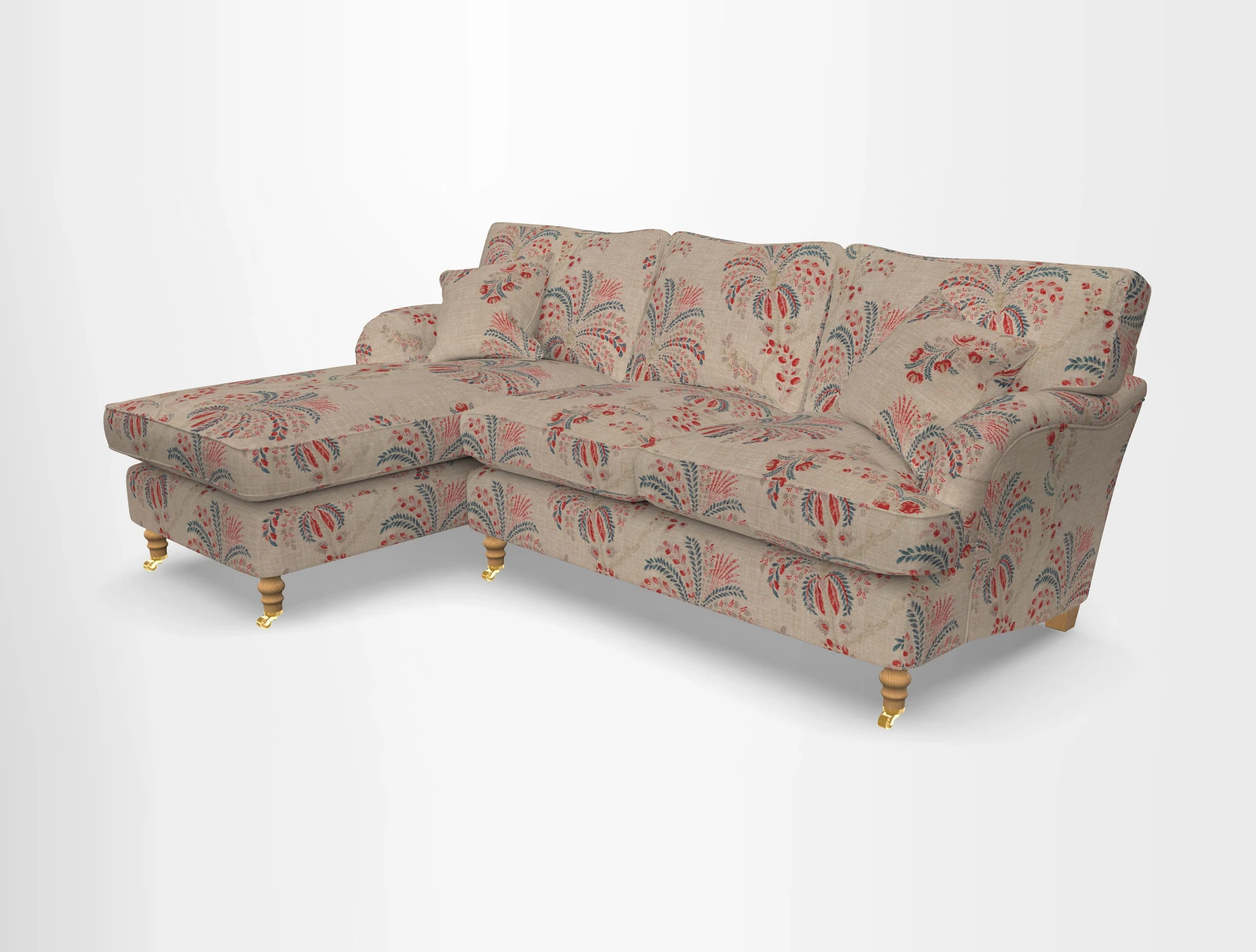 Alwinton chaise LHF in Floral Linen Lela Mystery