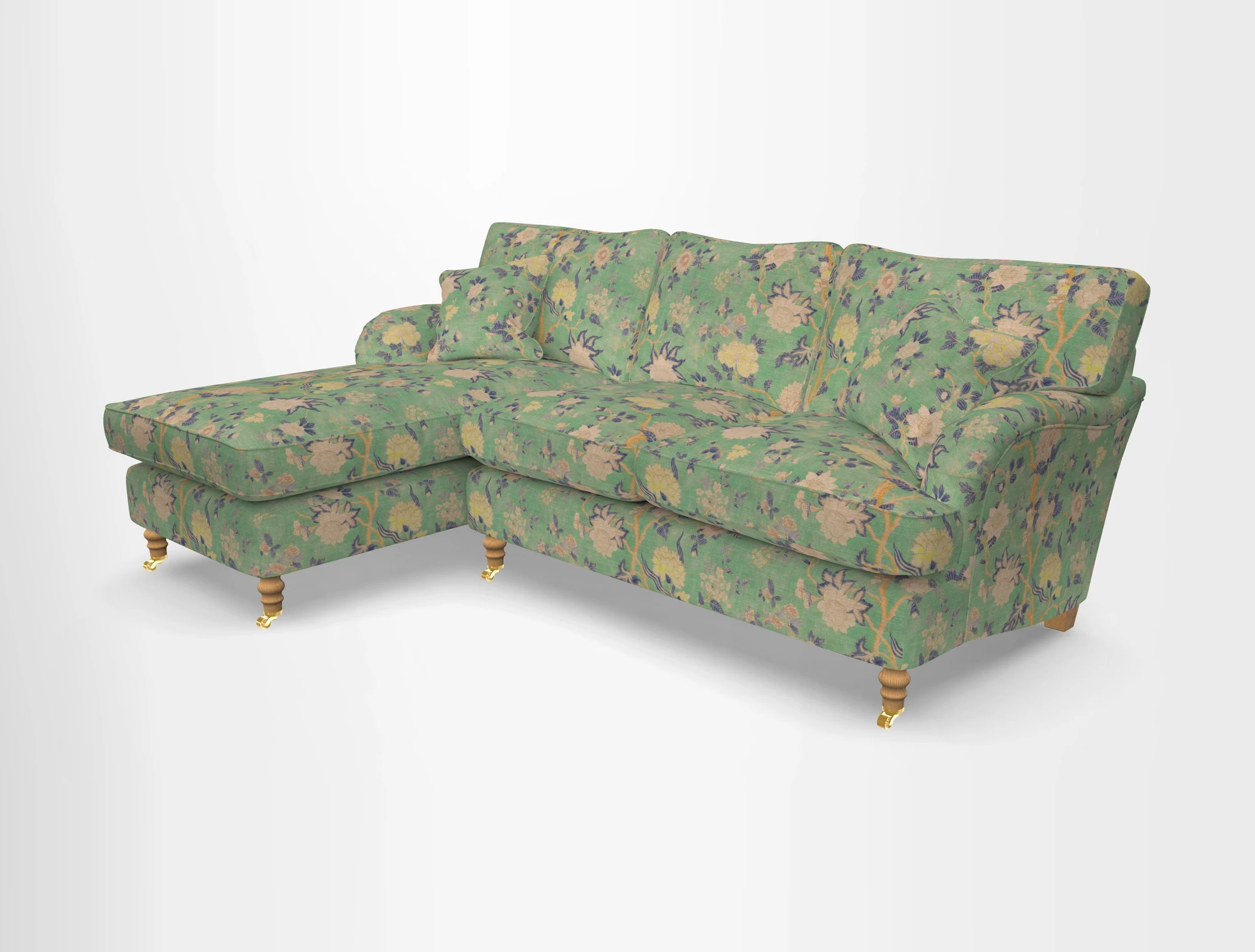 Alwinton chaise LHF in Floral Linen Lela Mystery