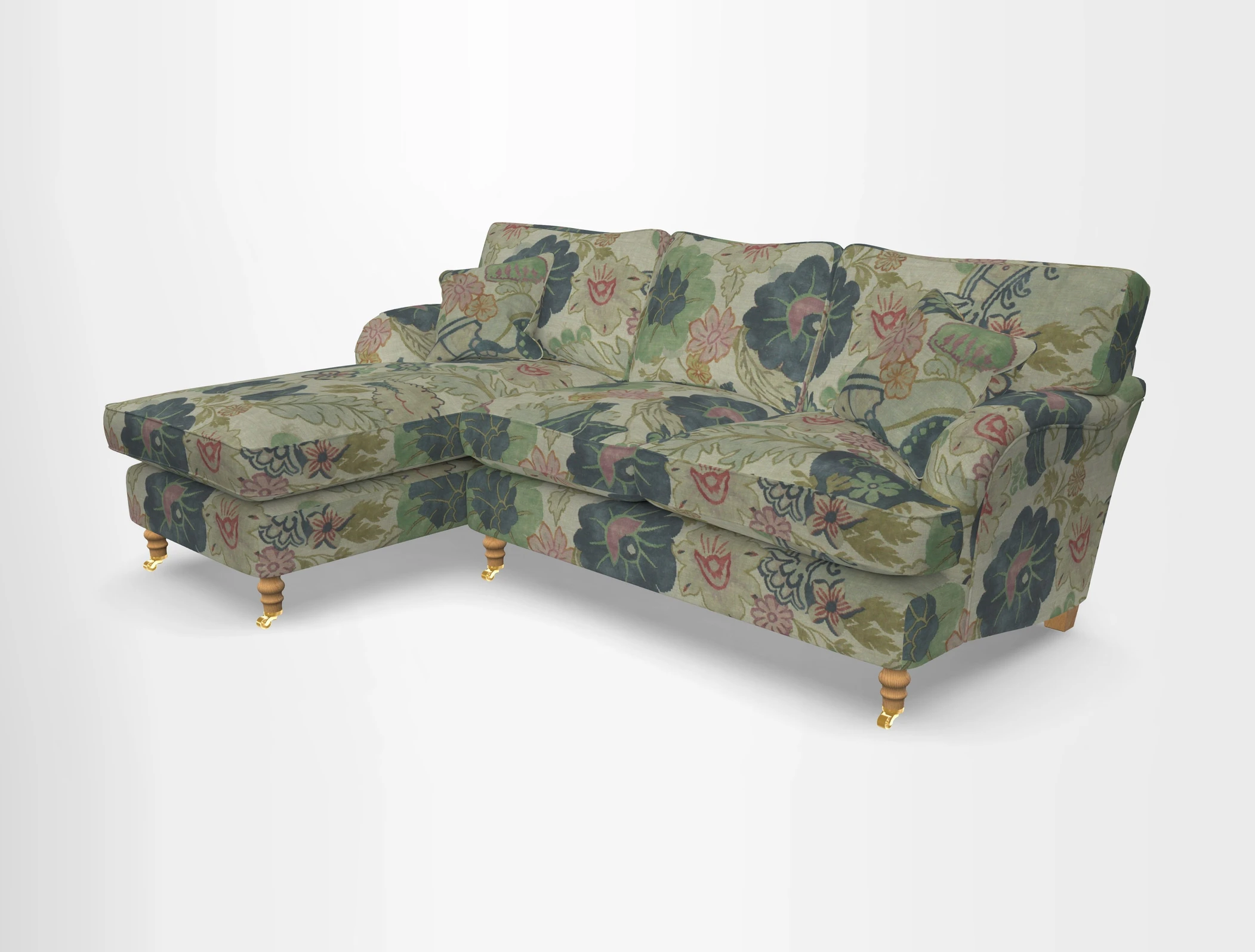Alwinton chaise LHF in Floral Linen Lela Mystery