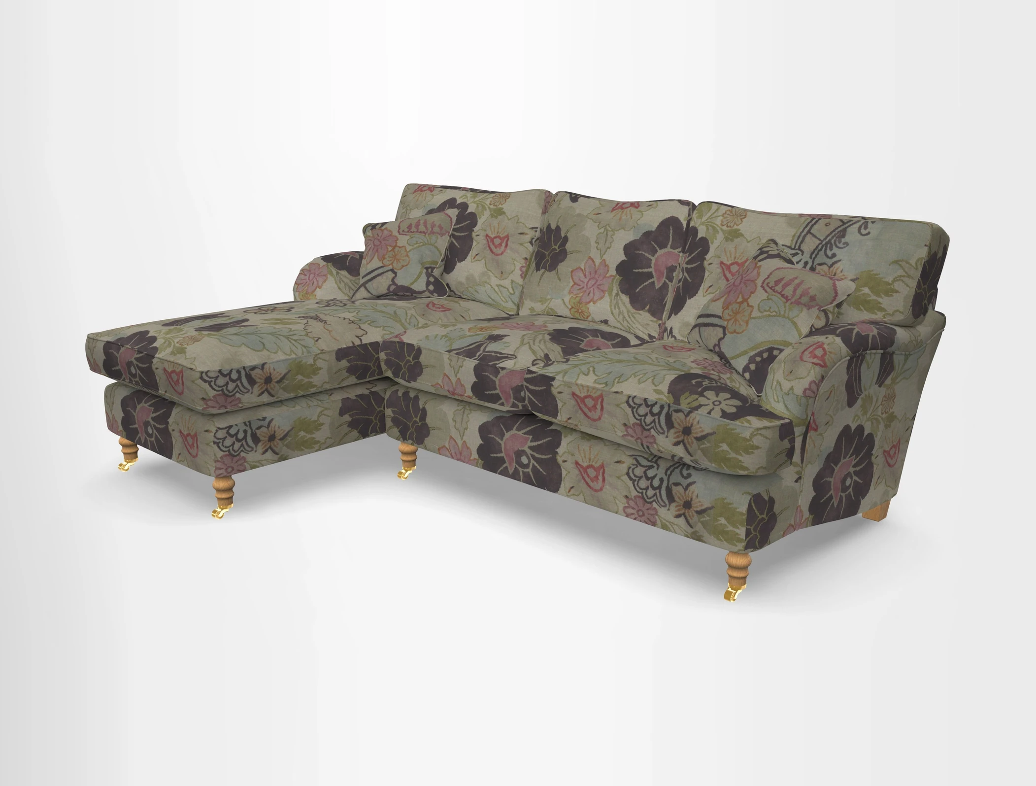 Alwinton chaise LHF in Floral Linen Lela Mystery