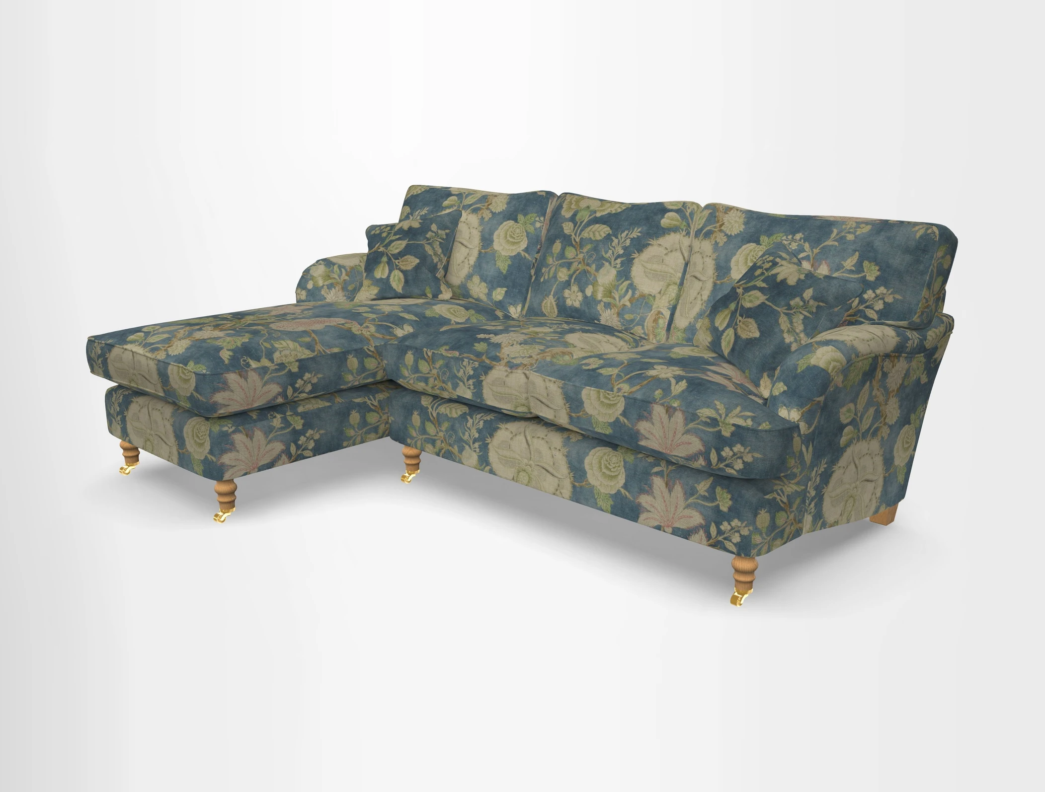 Alwinton chaise LHF in Floral Linen Lela Mystery