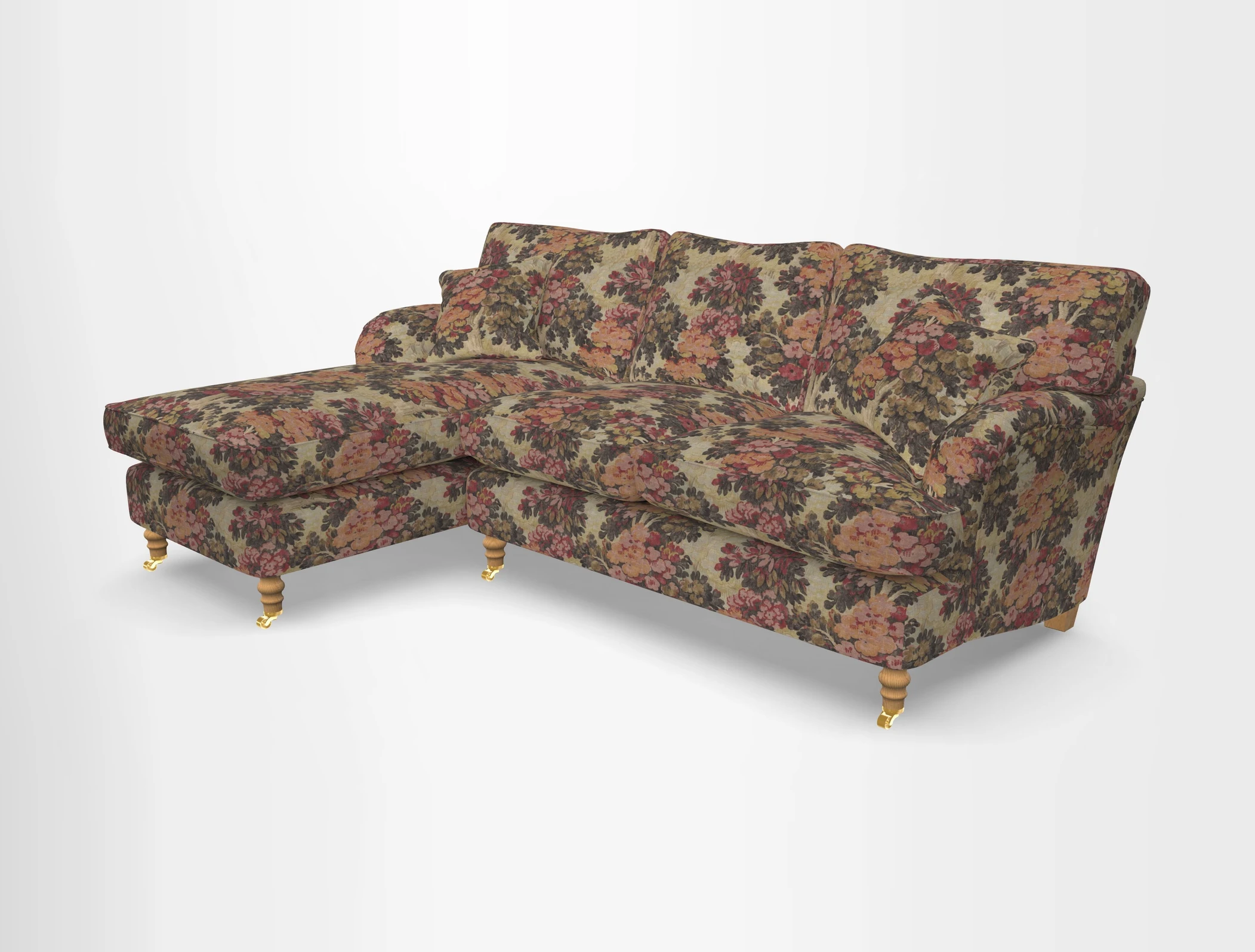 Alwinton chaise LHF in Floral Linen Lela Mystery
