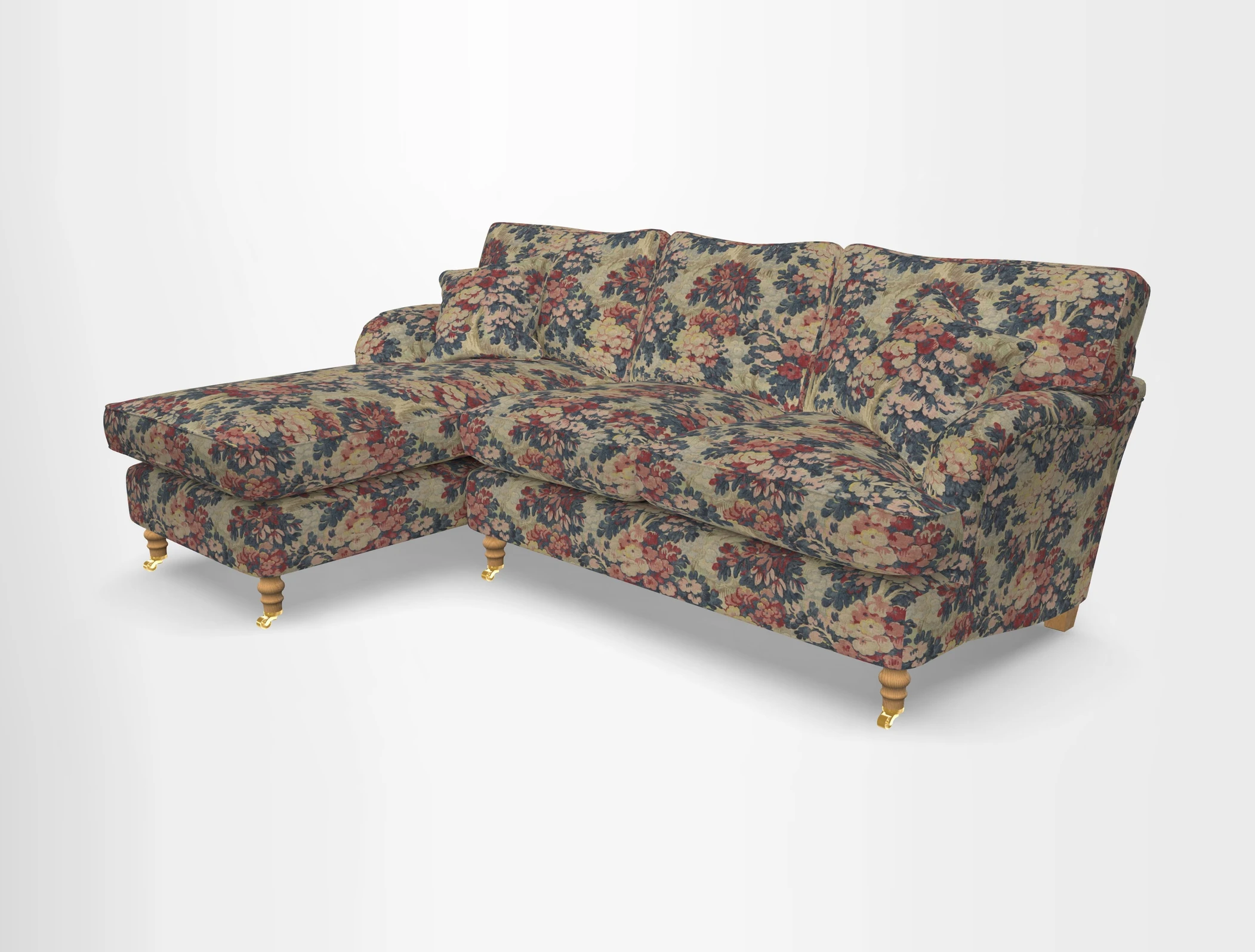 Alwinton chaise LHF in Floral Linen Lela Mystery