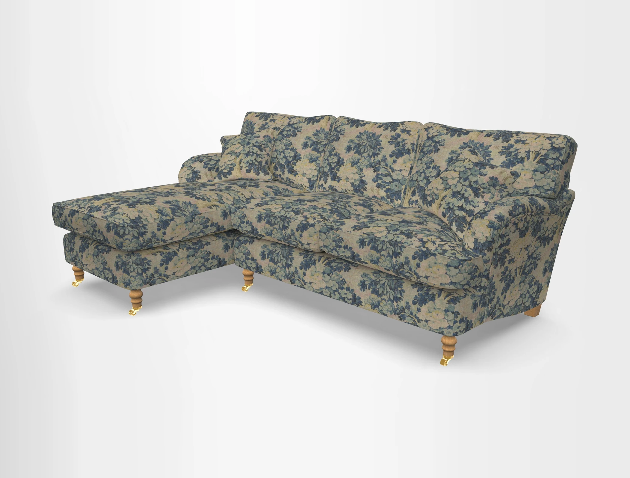 Alwinton chaise LHF in Floral Linen Lela Mystery