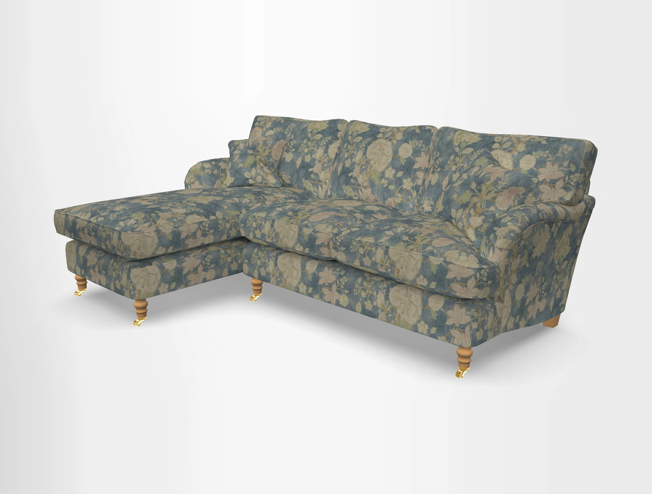 Alwinton chaise LHF in Floral Linen Lela Mystery