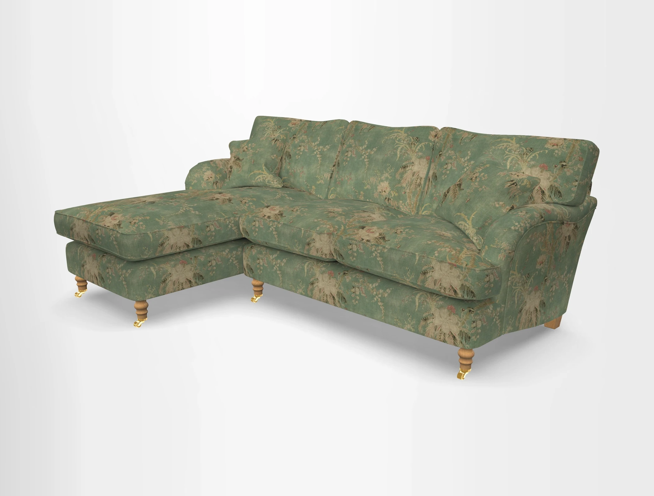 Alwinton chaise LHF in Floral Linen Lela Mystery