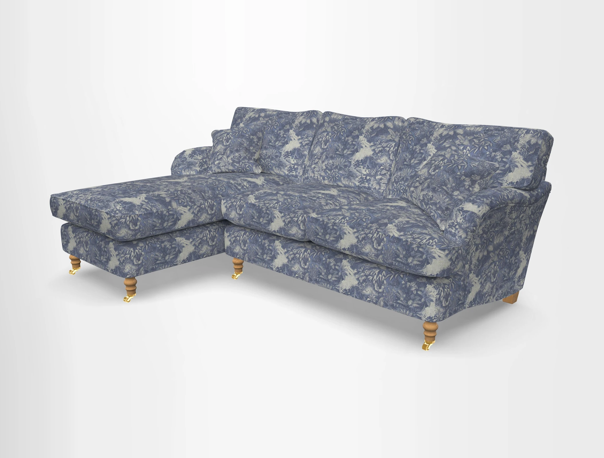 Alwinton chaise LHF in Floral Linen Lela Mystery
