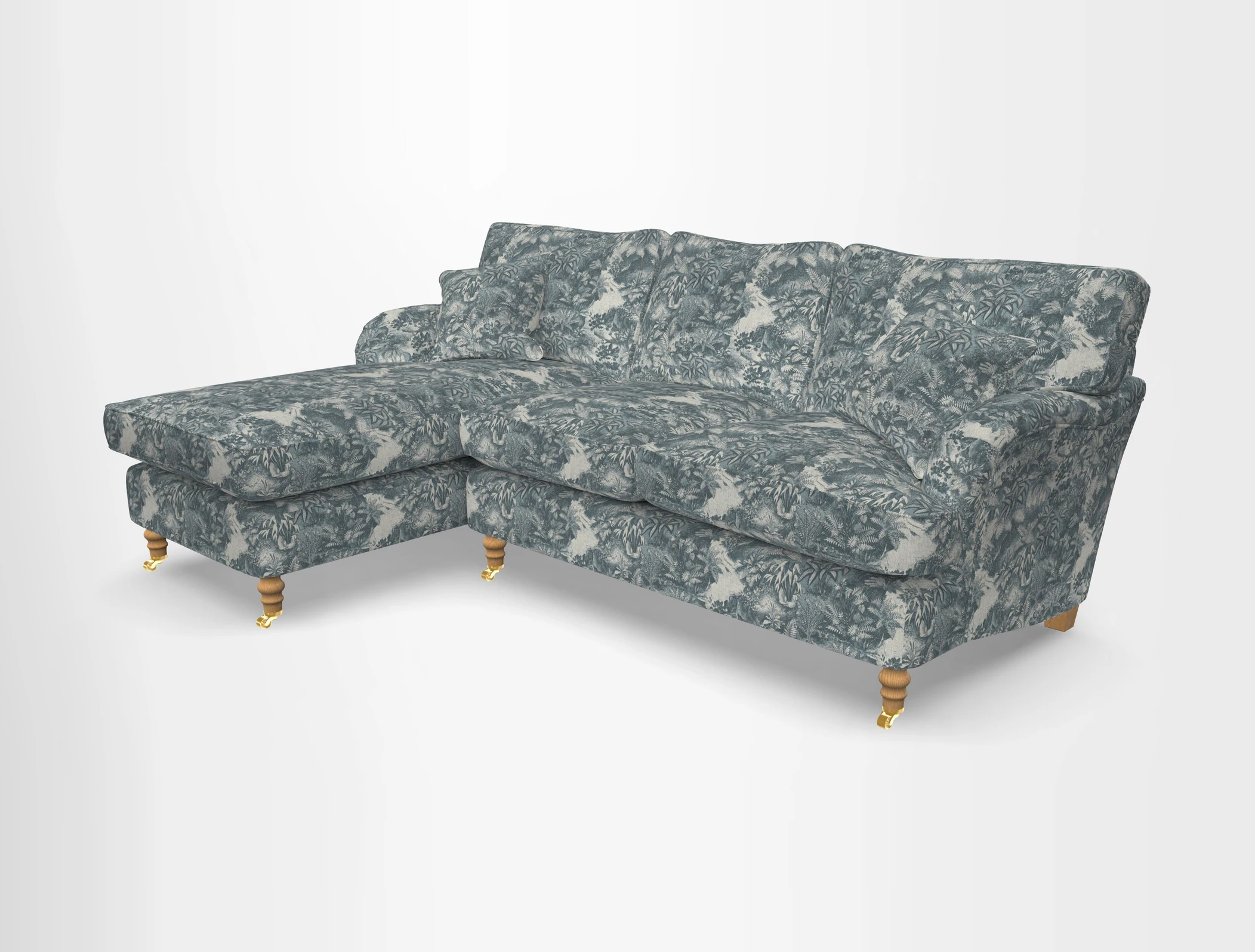 Alwinton chaise LHF in Floral Linen Lela Mystery