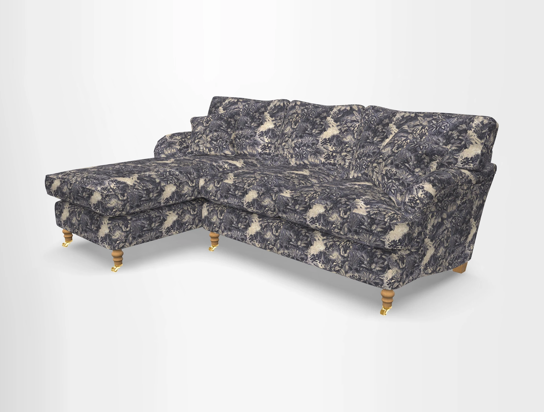 Alwinton chaise LHF in Floral Linen Lela Mystery
