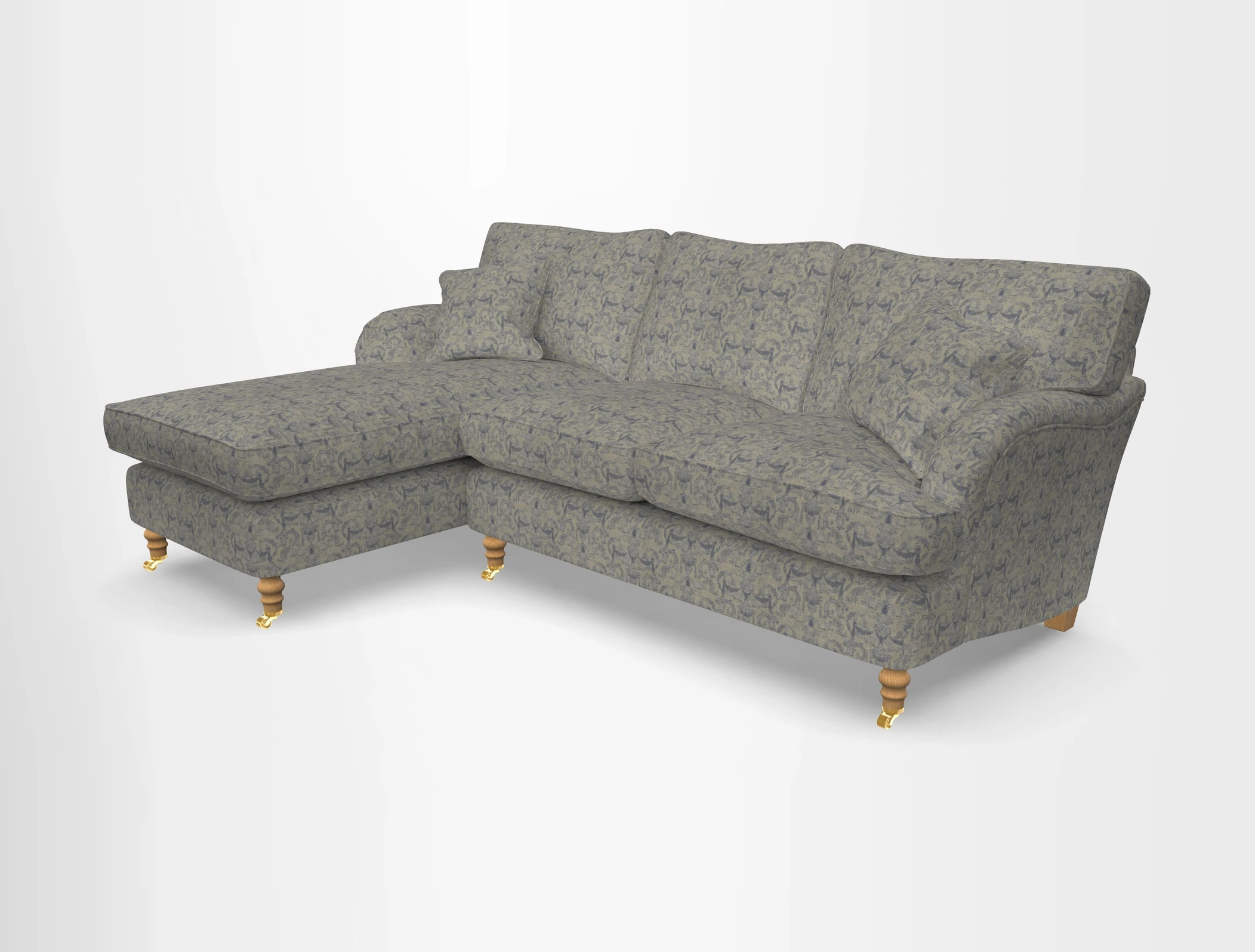Alwinton chaise LHF in Floral Linen Lela Mystery