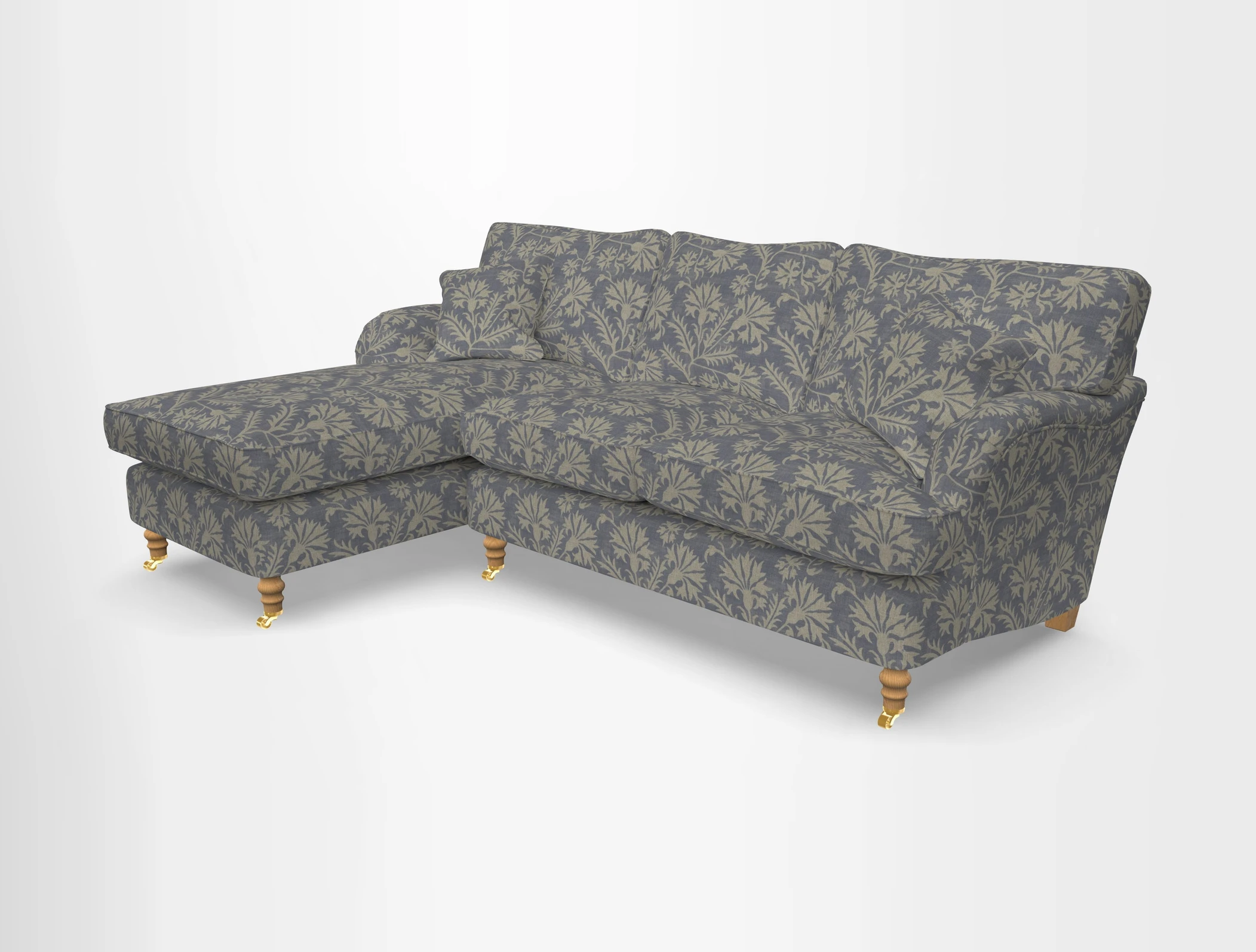Alwinton chaise LHF in Floral Linen Lela Mystery