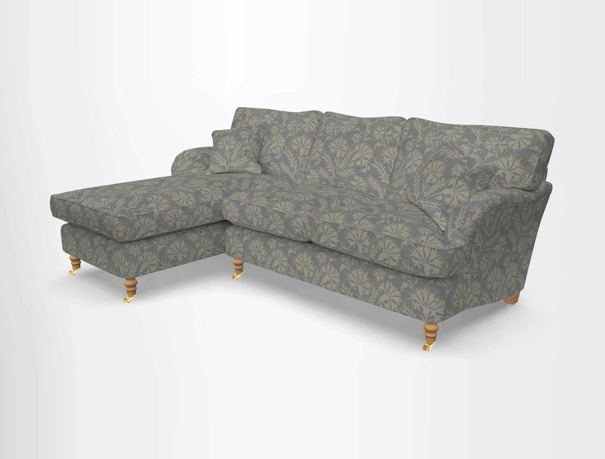 Alwinton chaise LHF in Floral Linen Lela Mystery