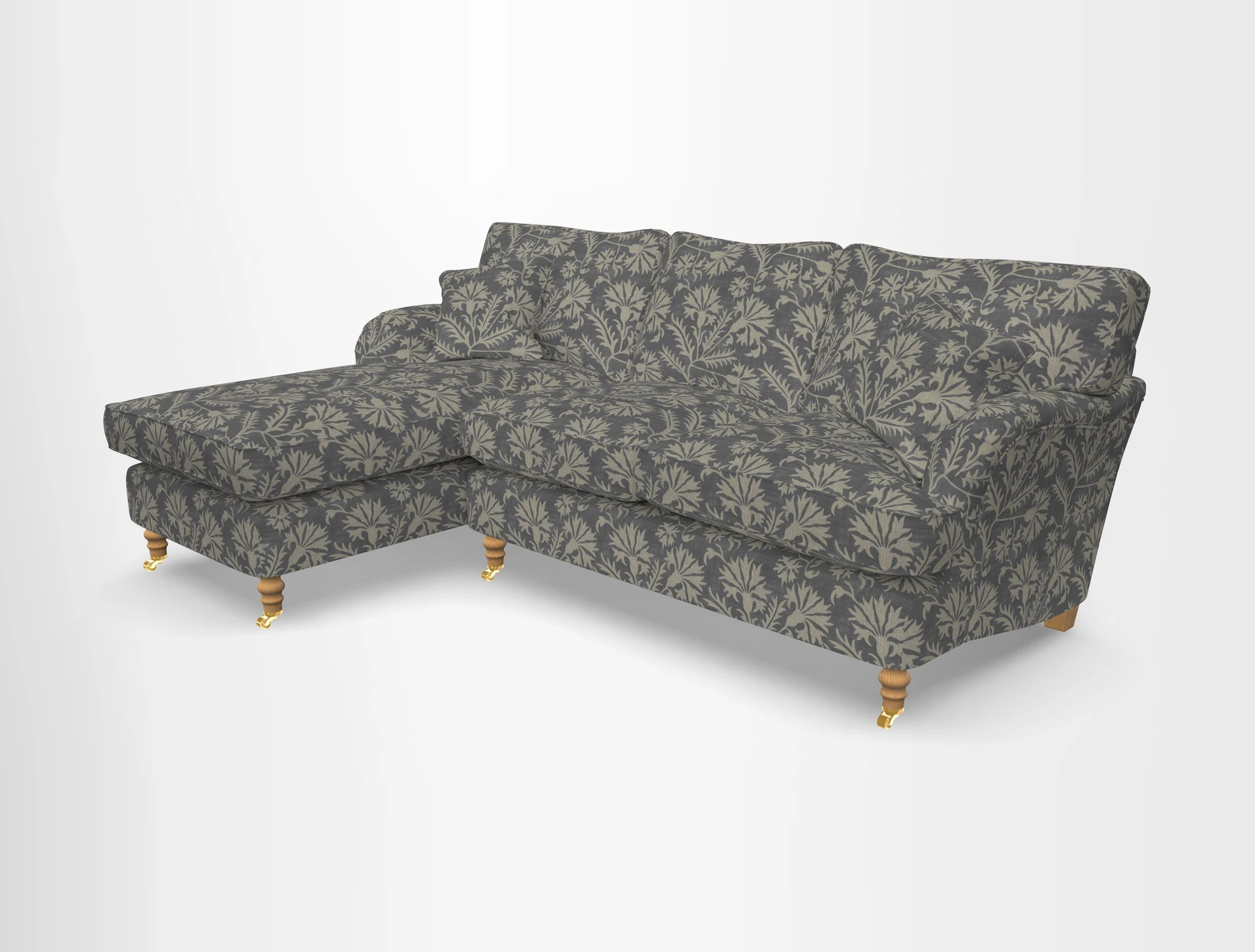 Alwinton chaise LHF in Floral Linen Lela Mystery