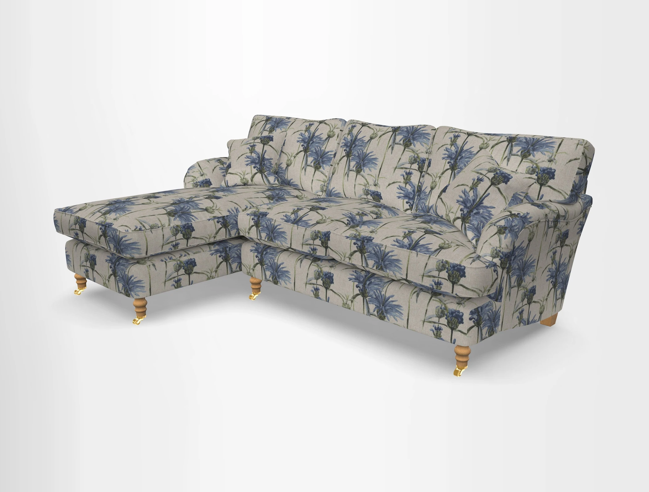 Alwinton chaise LHF in Floral Linen Lela Mystery