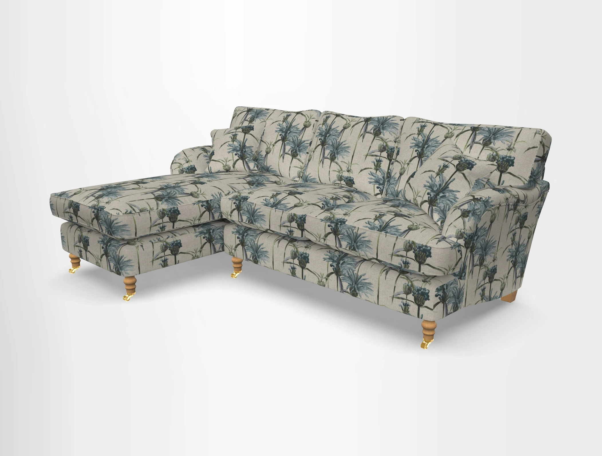 Alwinton chaise LHF in Floral Linen Lela Mystery