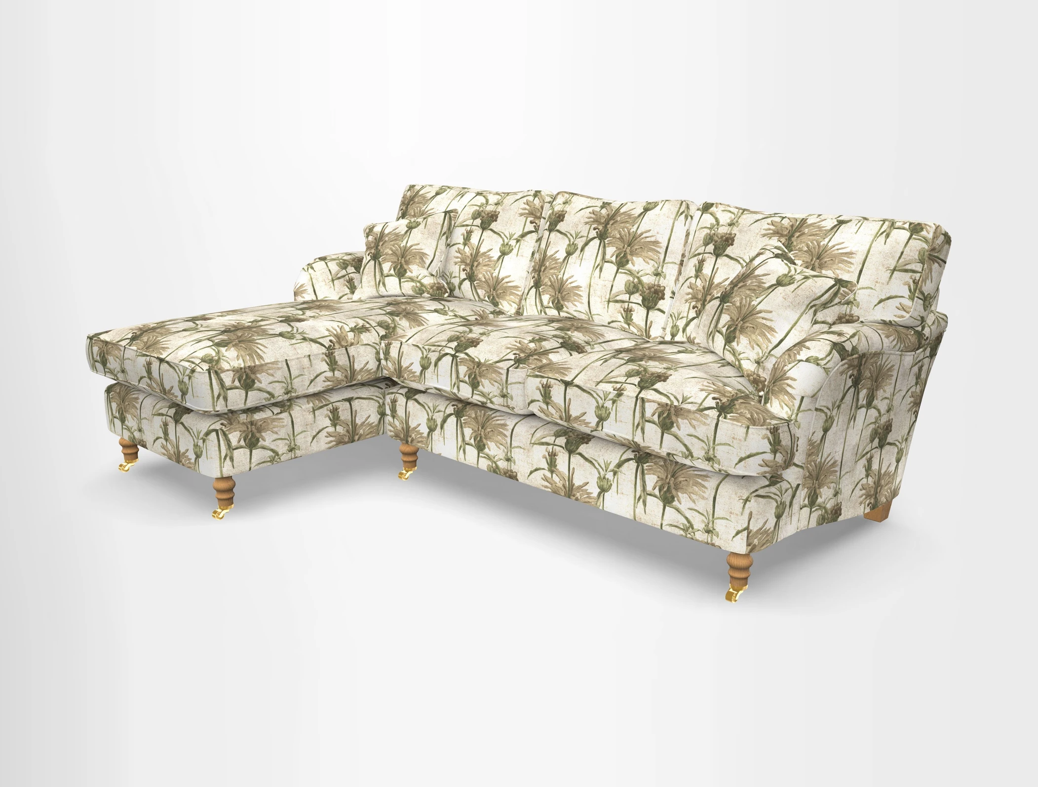 Alwinton chaise LHF in Floral Linen Lela Mystery