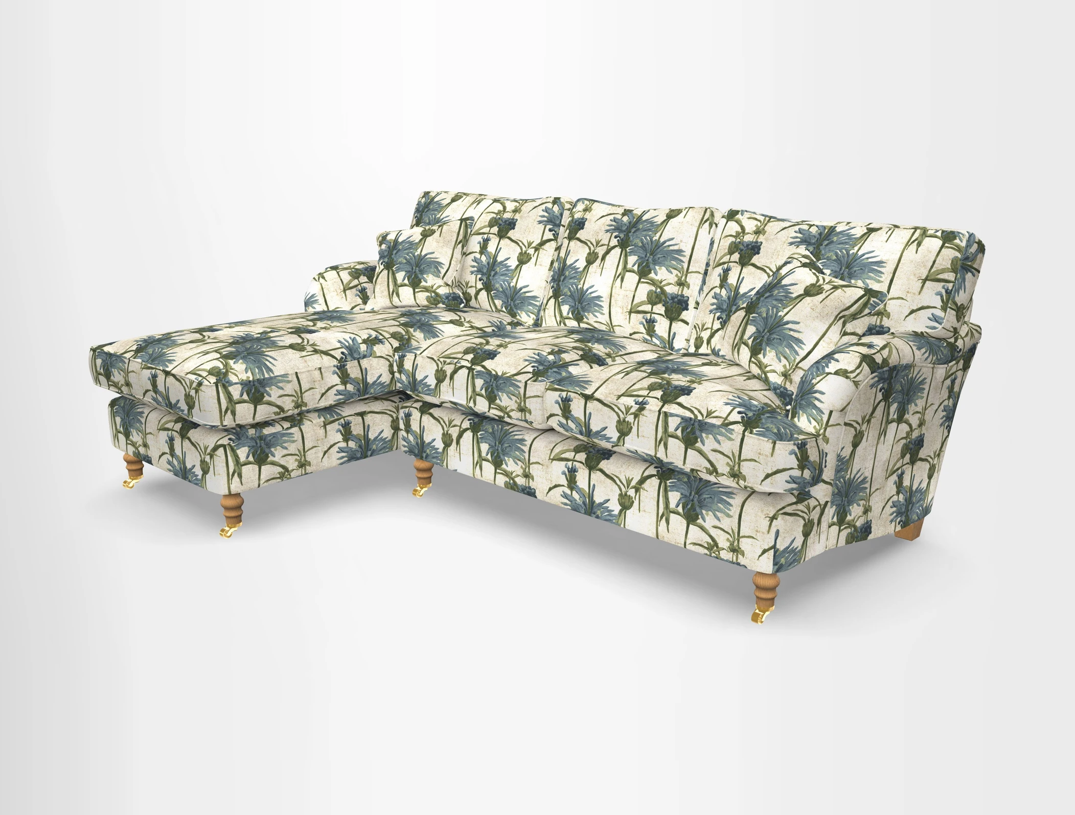 Alwinton chaise LHF in Floral Linen Lela Mystery