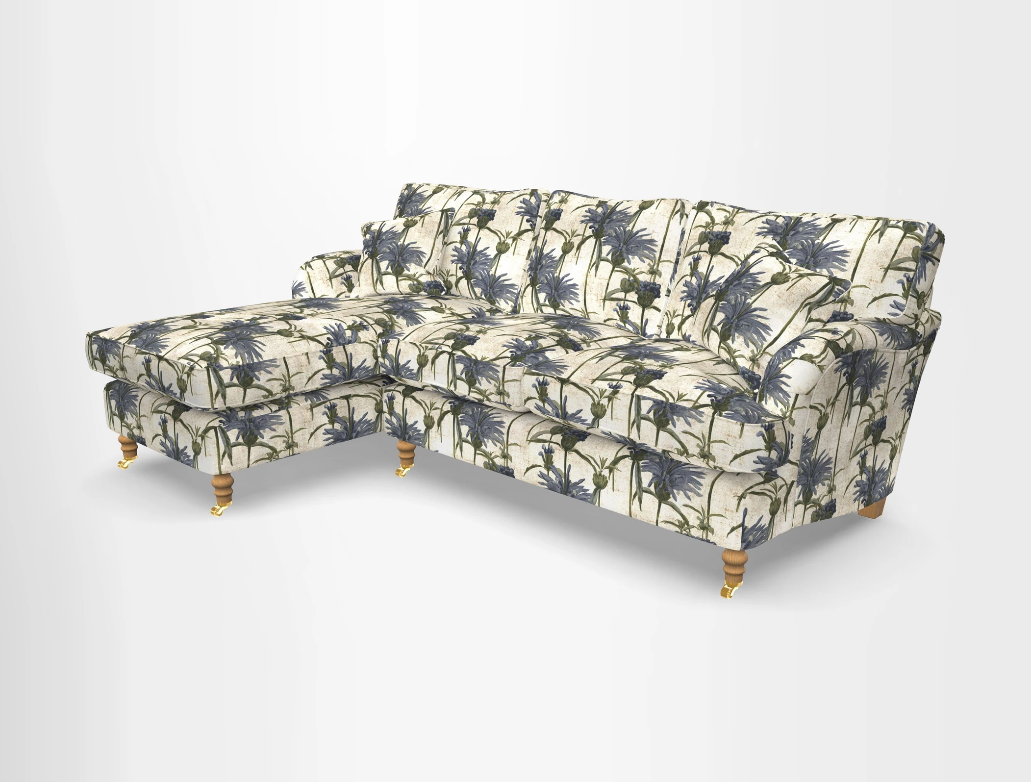 Alwinton chaise LHF in Floral Linen Lela Mystery