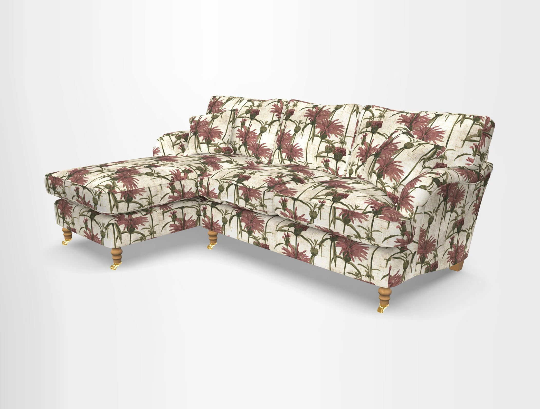 Alwinton chaise LHF in Floral Linen Lela Mystery