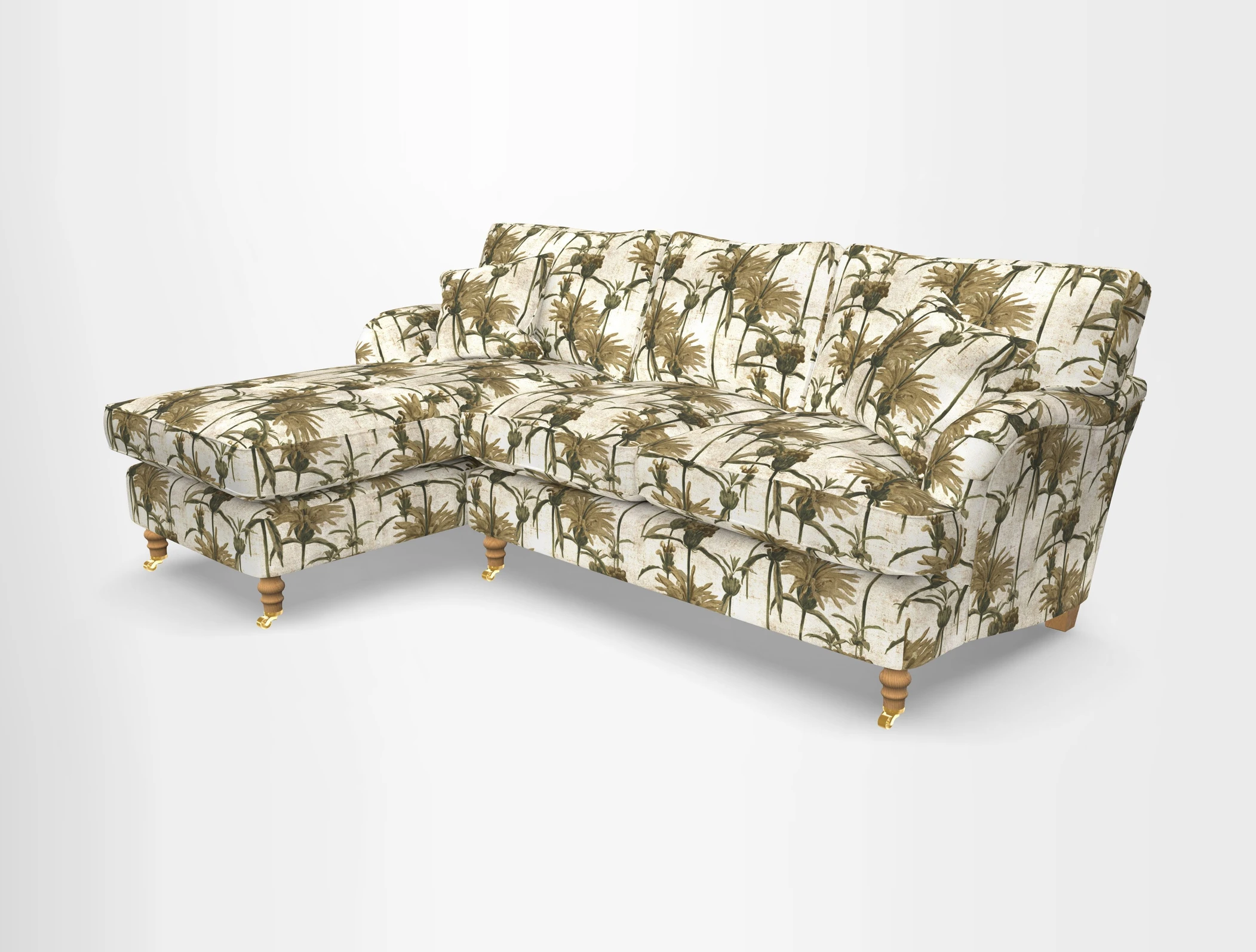 Alwinton chaise LHF in Floral Linen Lela Mystery