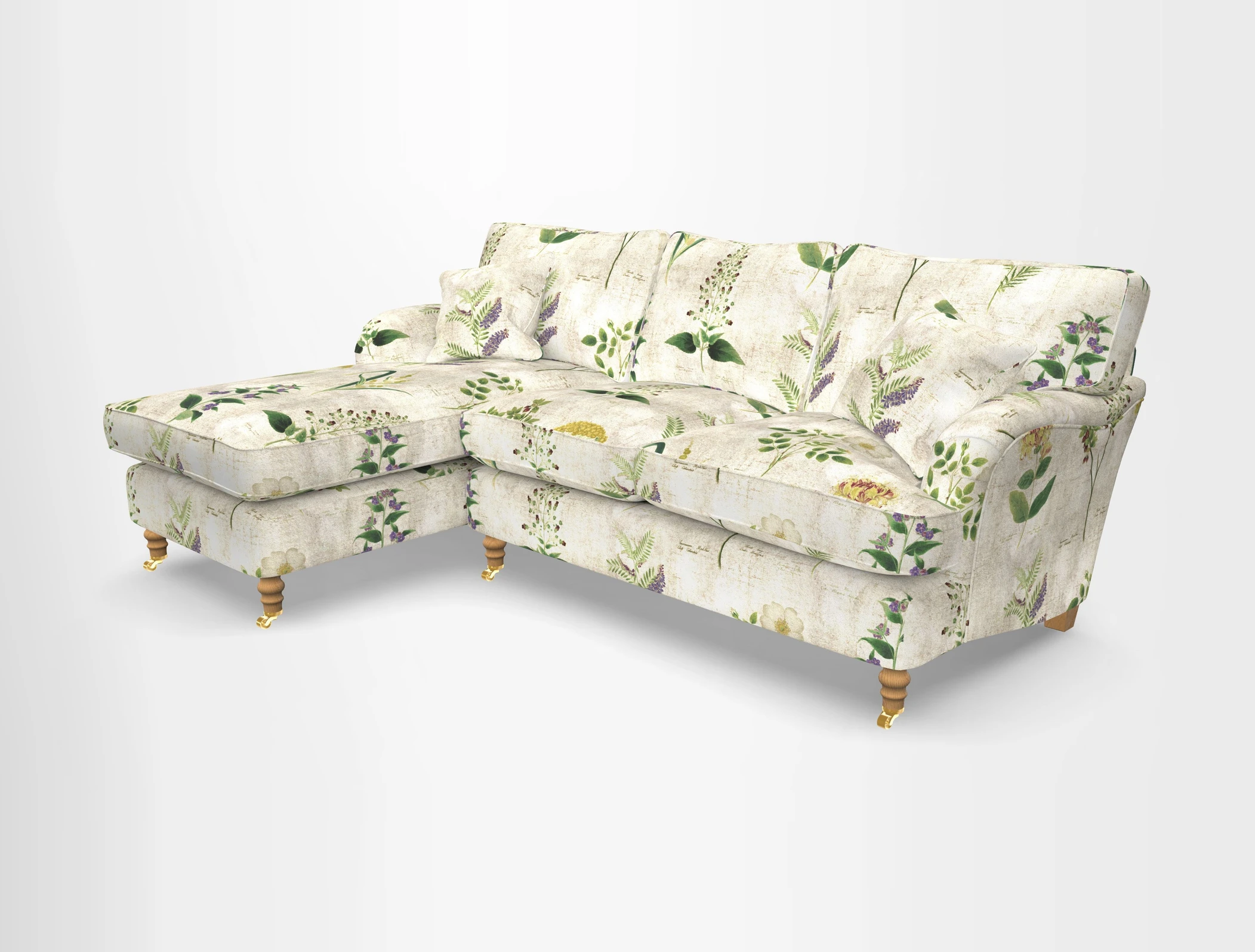 Alwinton chaise LHF in Floral Linen Lela Mystery