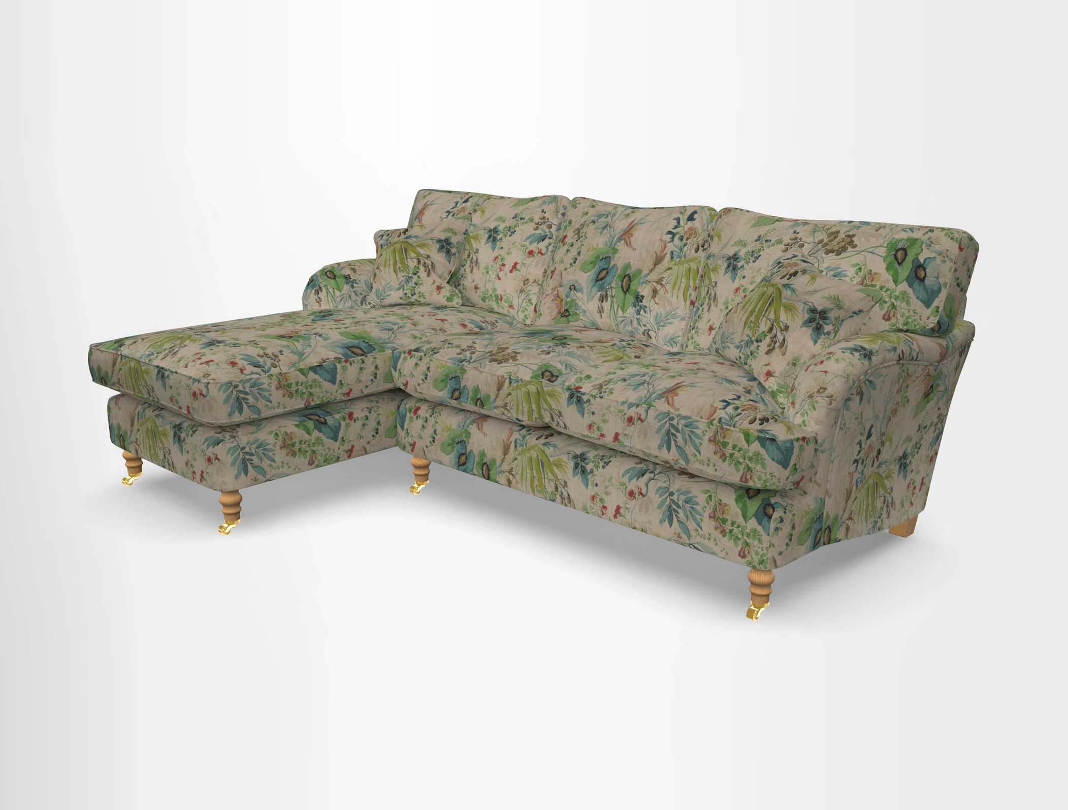Alwinton chaise LHF in Floral Linen Lela Mystery