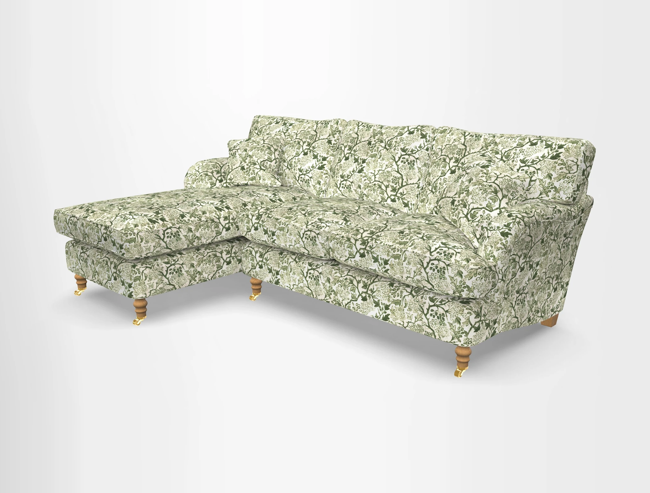 Alwinton chaise LHF in Floral Linen Lela Mystery