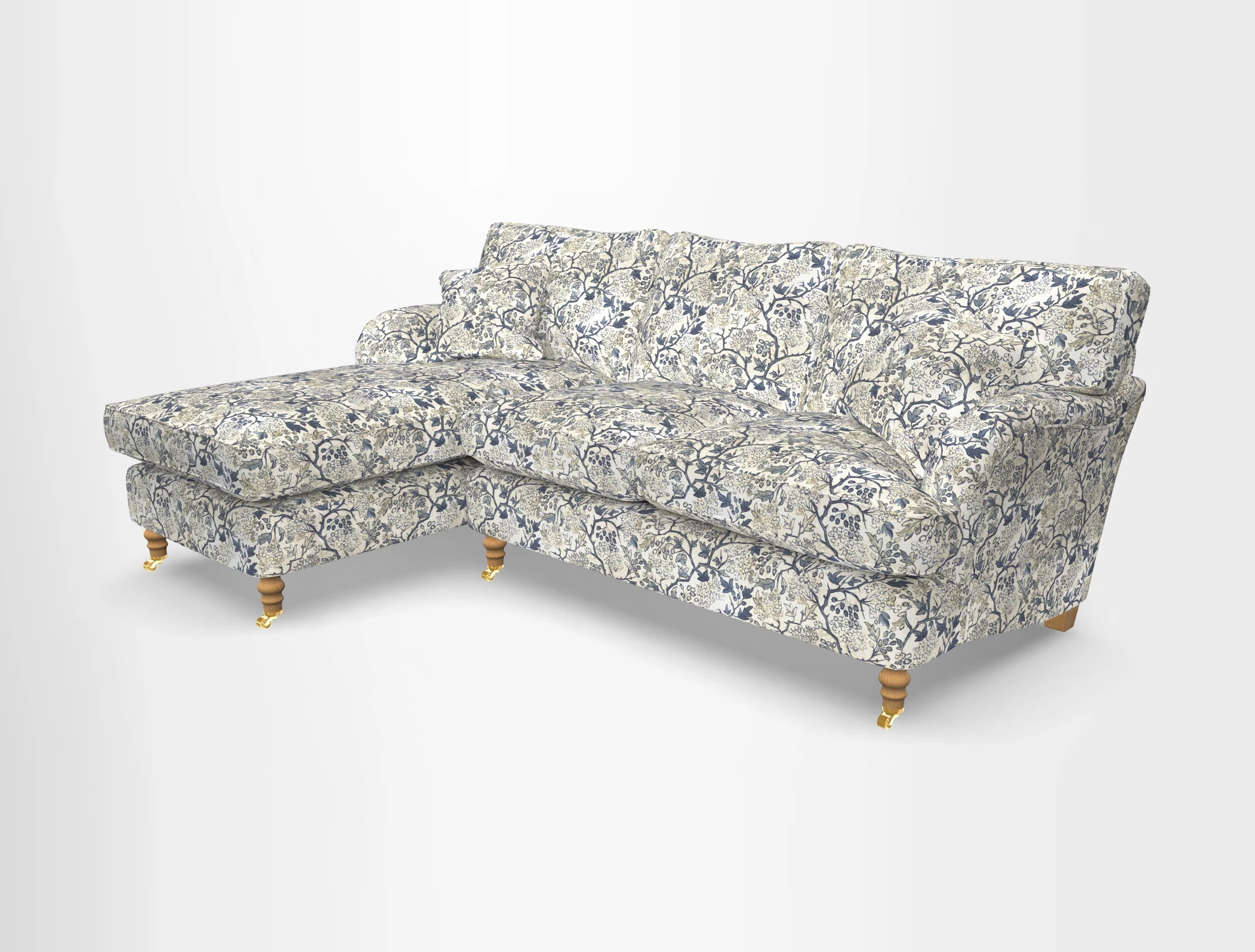 Alwinton chaise LHF in Floral Linen Lela Mystery