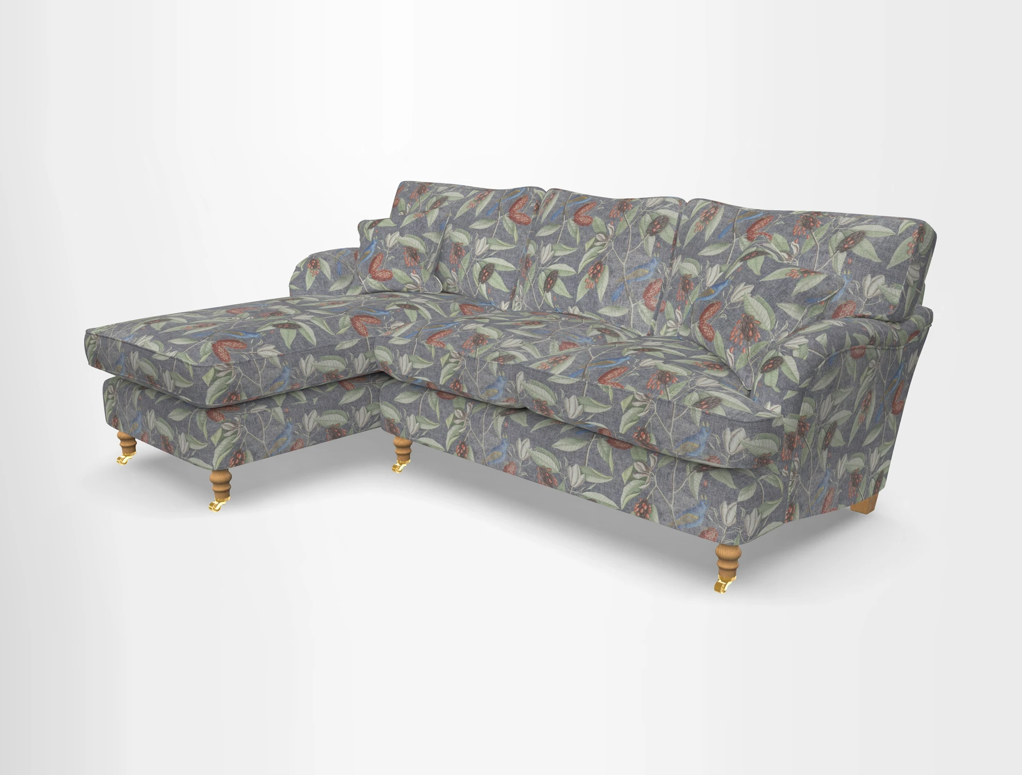 Alwinton chaise LHF in Floral Linen Lela Mystery