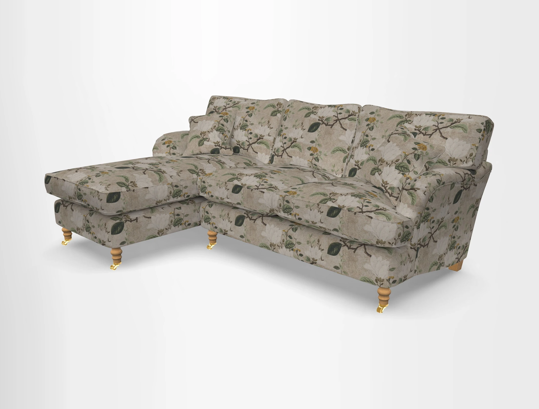 Alwinton chaise LHF in Floral Linen Lela Mystery