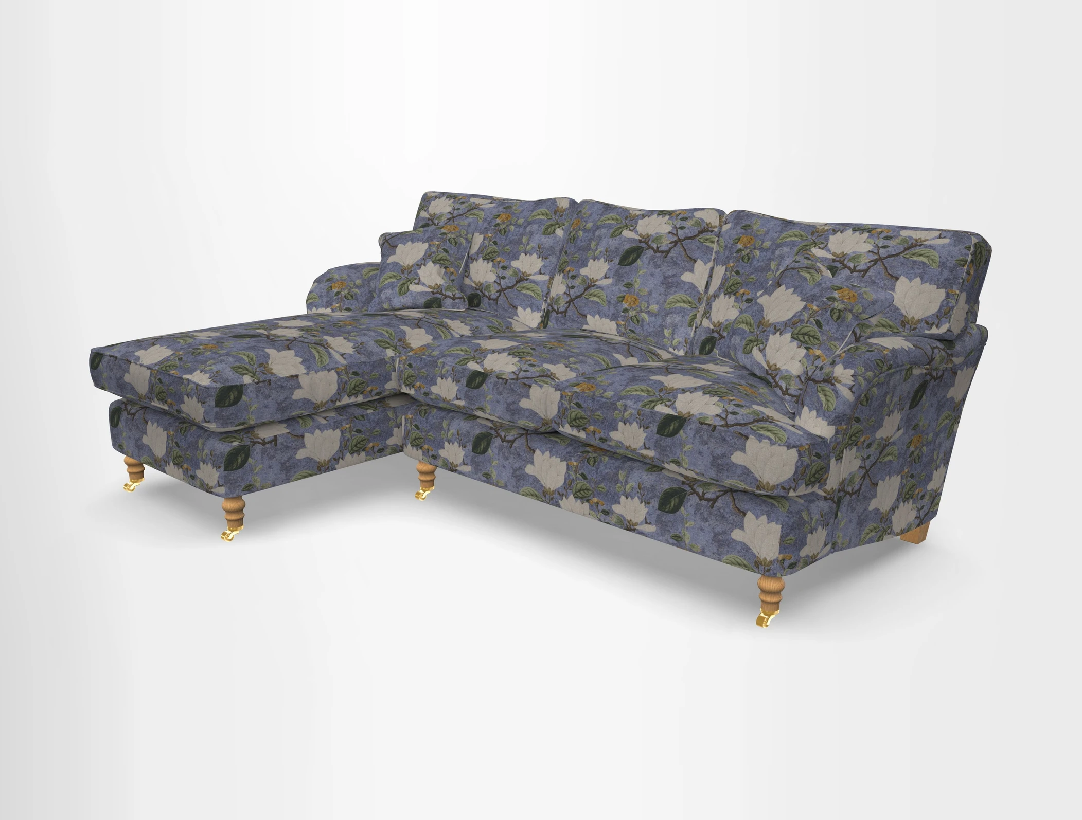 Alwinton chaise LHF in Floral Linen Lela Mystery