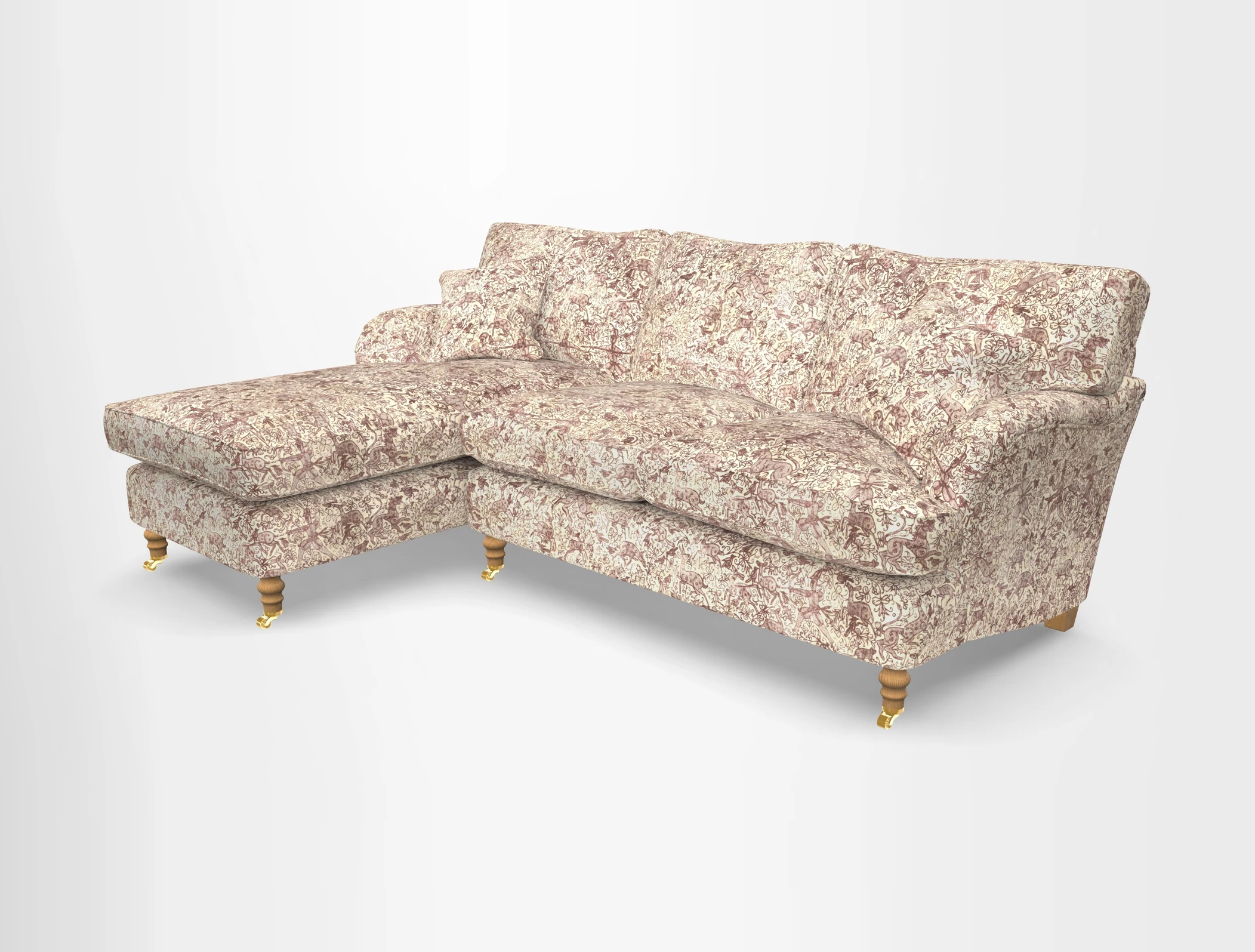 Alwinton chaise LHF in Floral Linen Lela Mystery