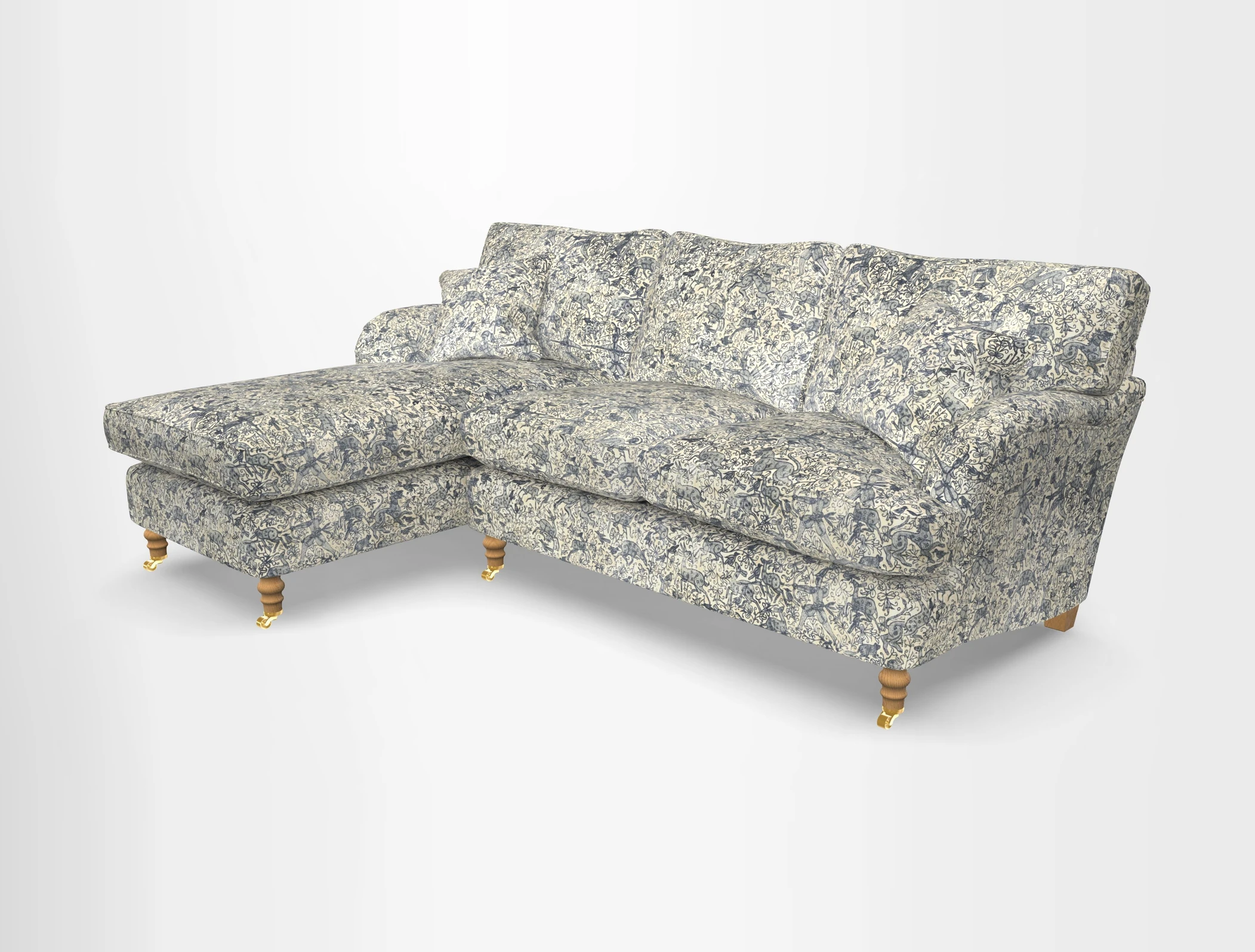 Alwinton chaise LHF in Floral Linen Lela Mystery
