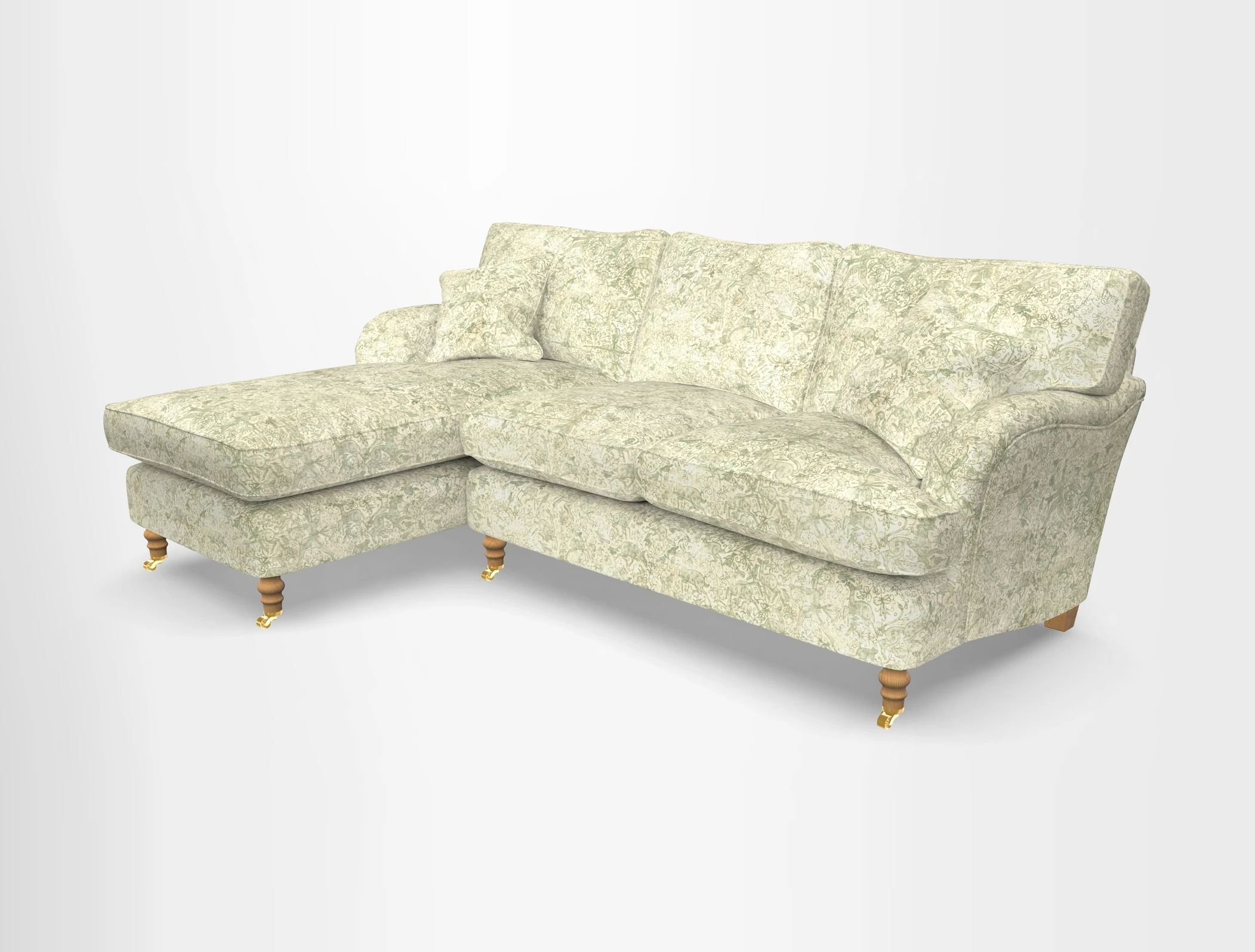 Alwinton chaise LHF in Floral Linen Lela Mystery