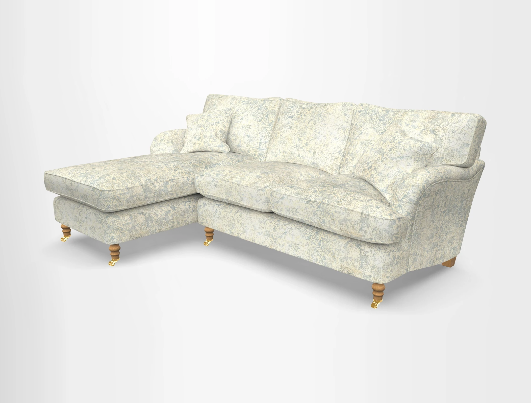 Alwinton chaise LHF in Floral Linen Lela Mystery